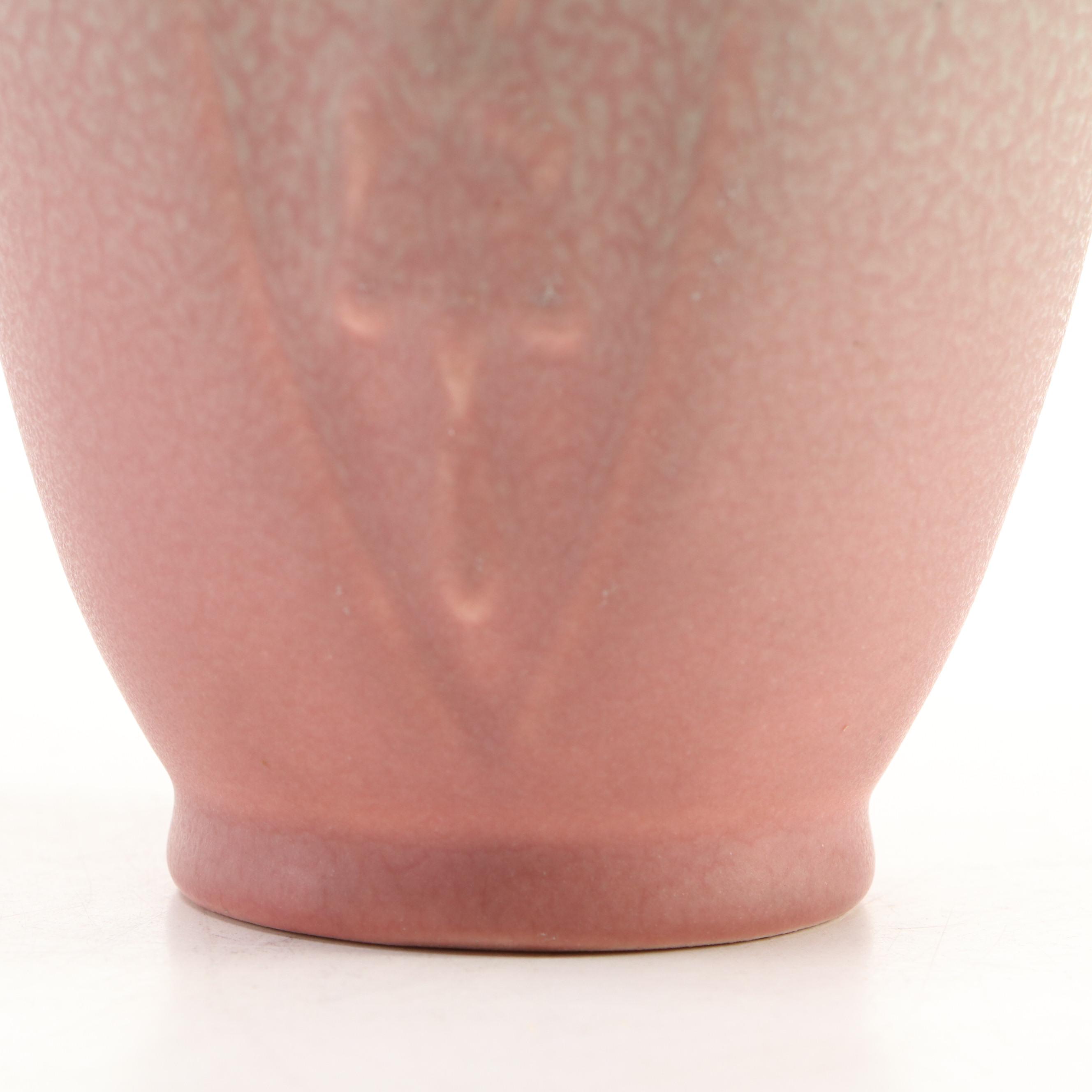 Rookwood Pottery Matte Pink and Green Vase, 1923