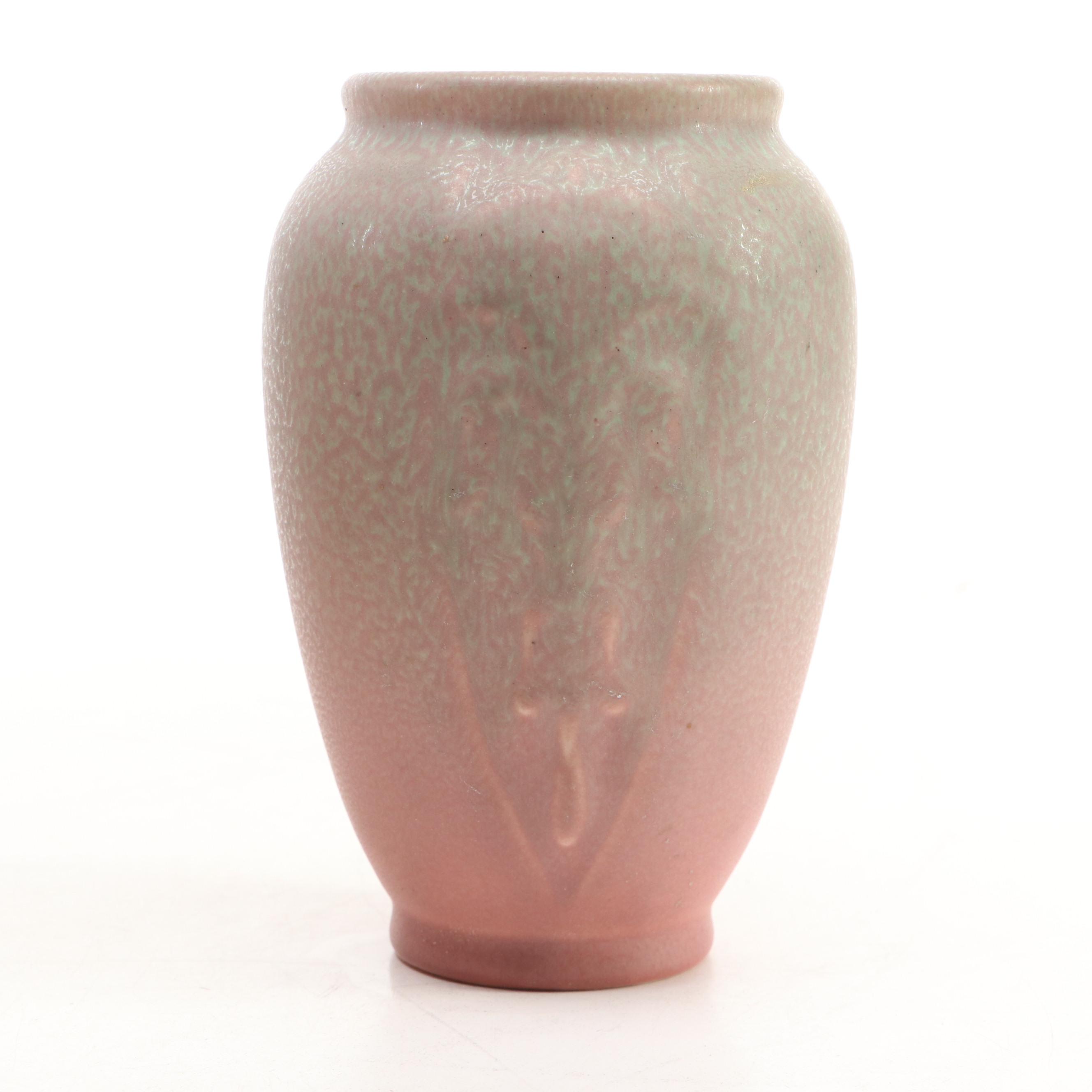 Rookwood Pottery Matte Pink and Green Vase, 1923