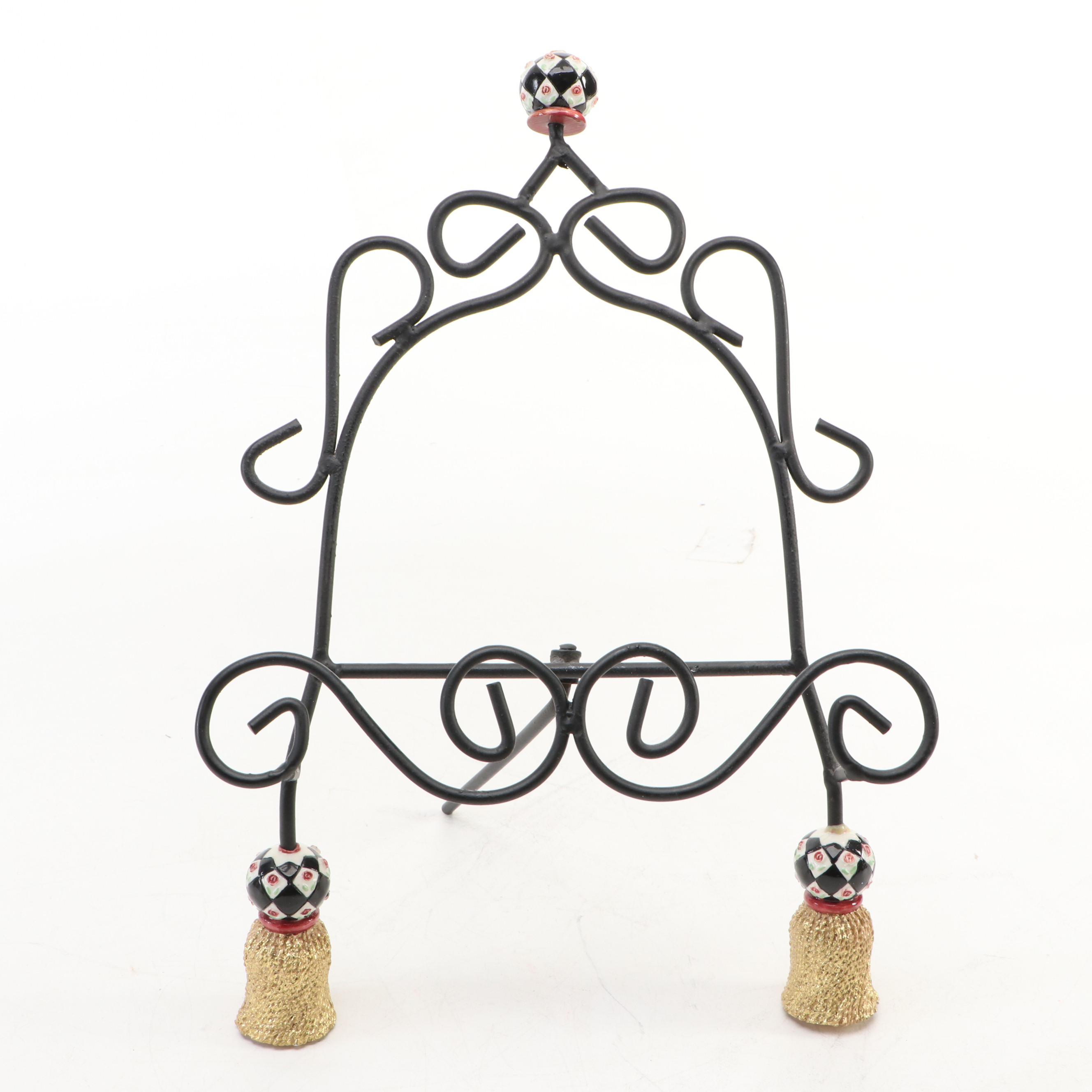 MacKenzie-Childs "Evergreen" Wine Cooler with Rattan Tray and Other Book Stand