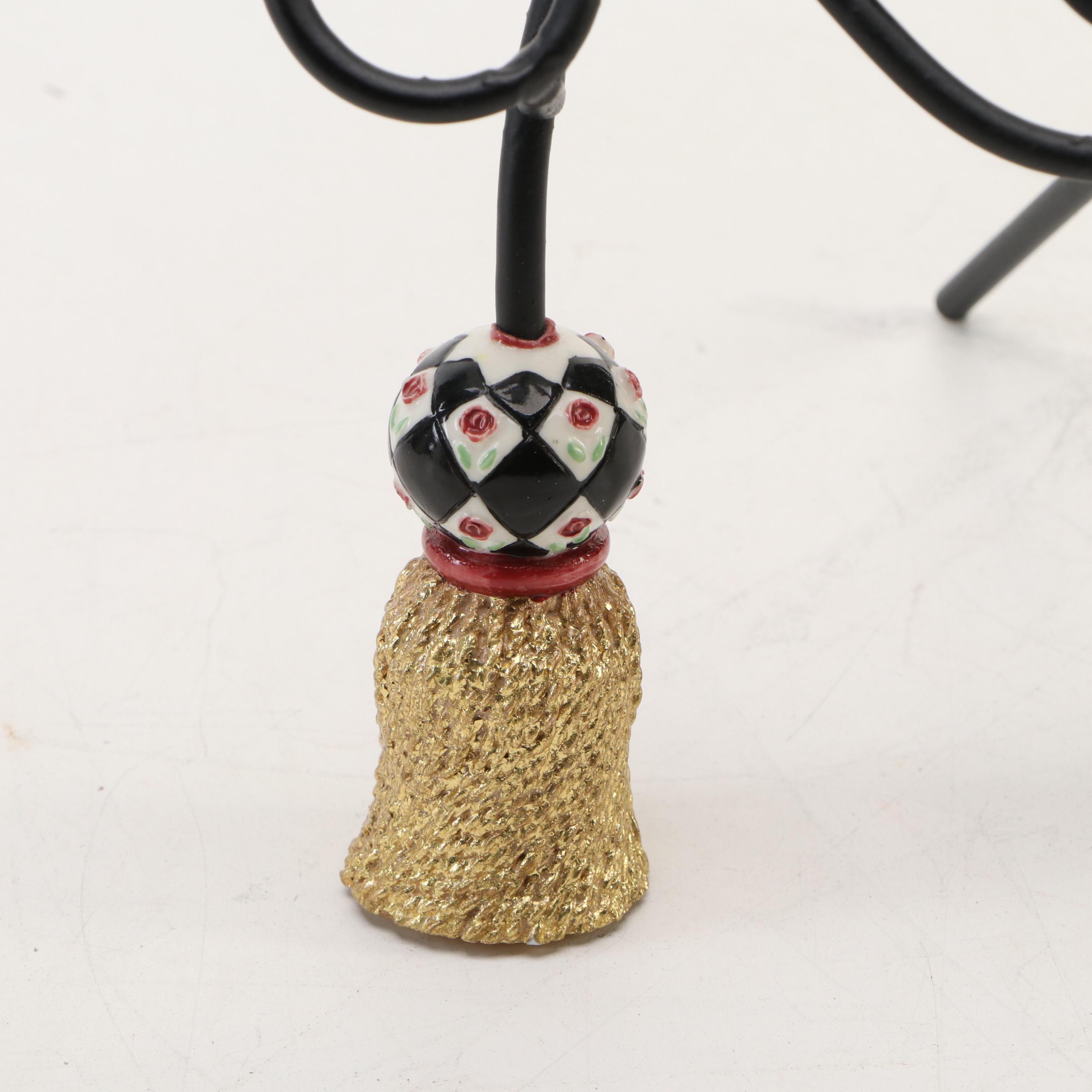 MacKenzie-Childs "Evergreen" Wine Cooler with Rattan Tray and Other Book Stand