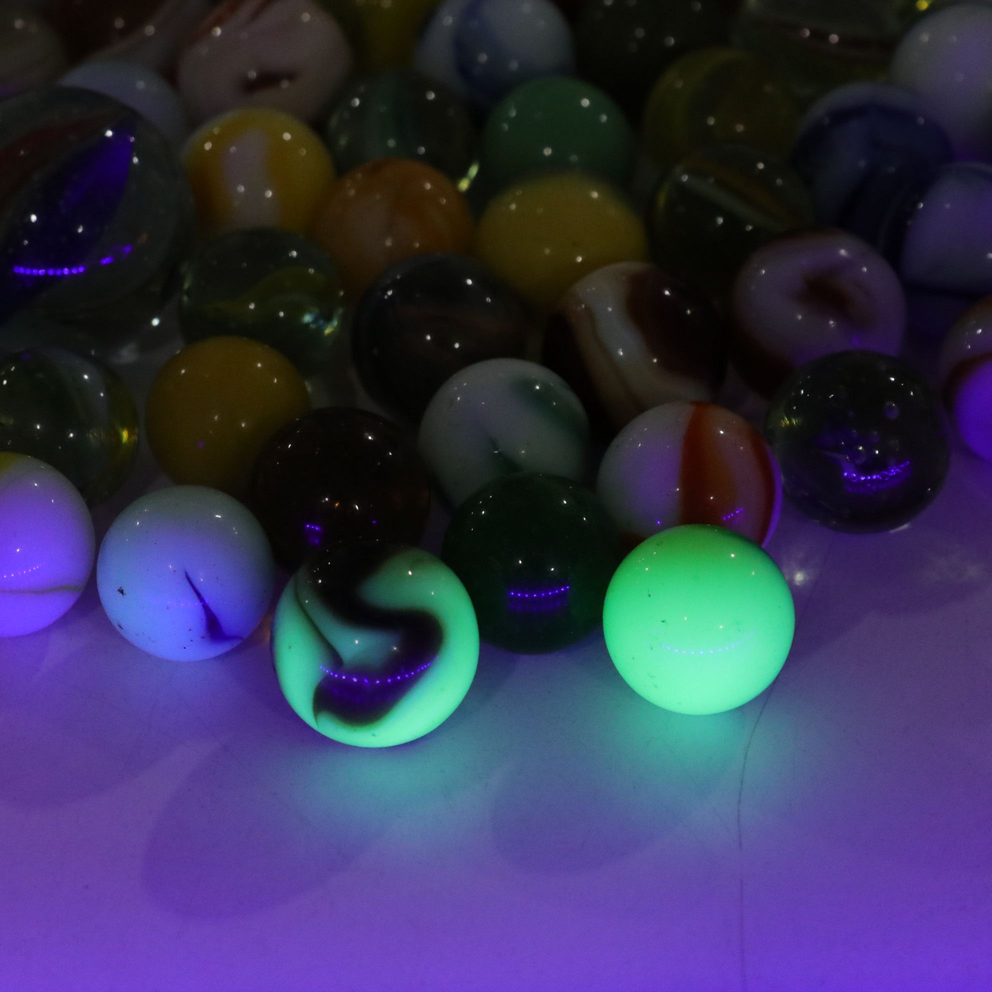 Rainbow & Ribbon Swirl Glass Marble Collection