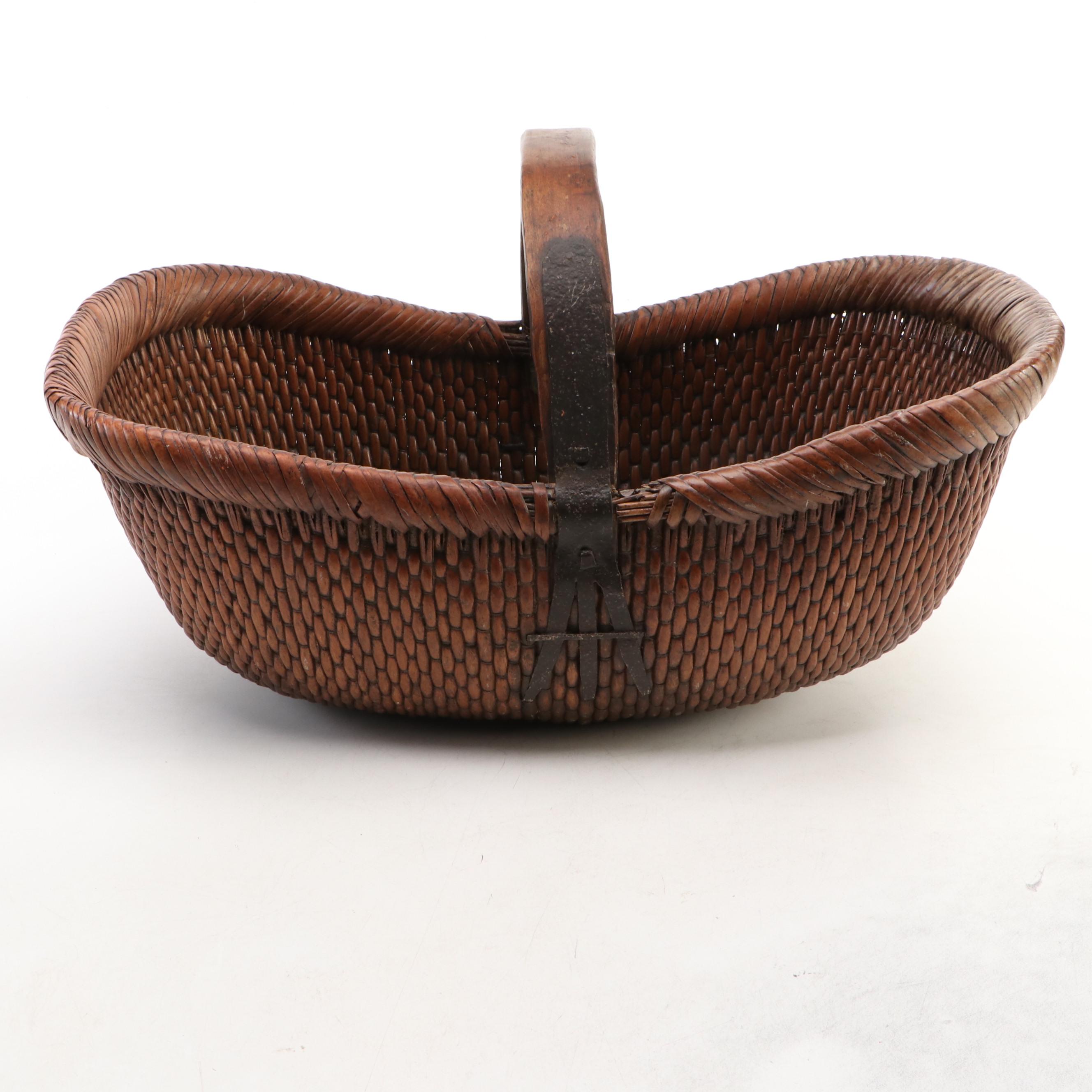 Chinese Handwoven Willow Market Basket