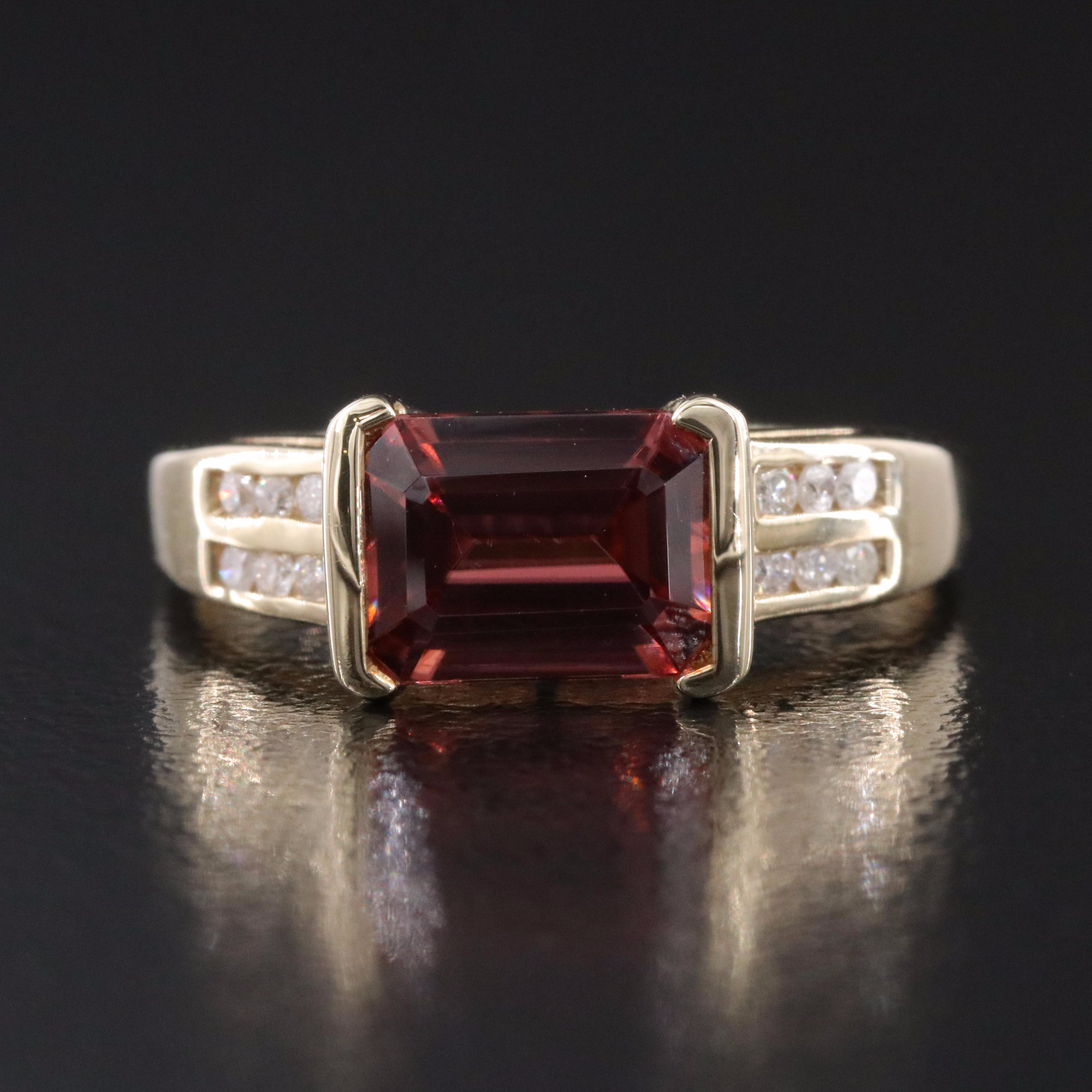 10K Zircon and Diamond Ring