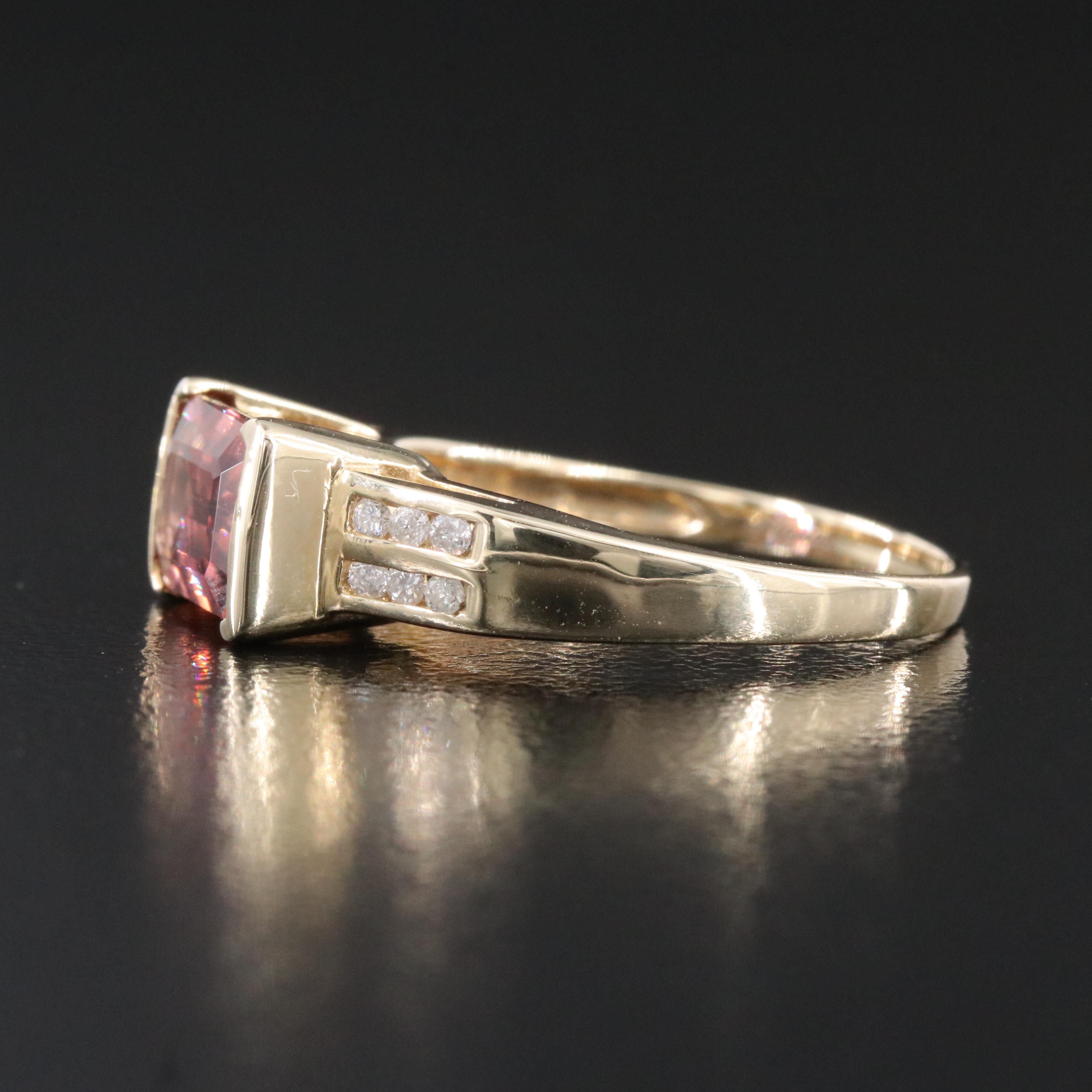 10K Zircon and Diamond Ring