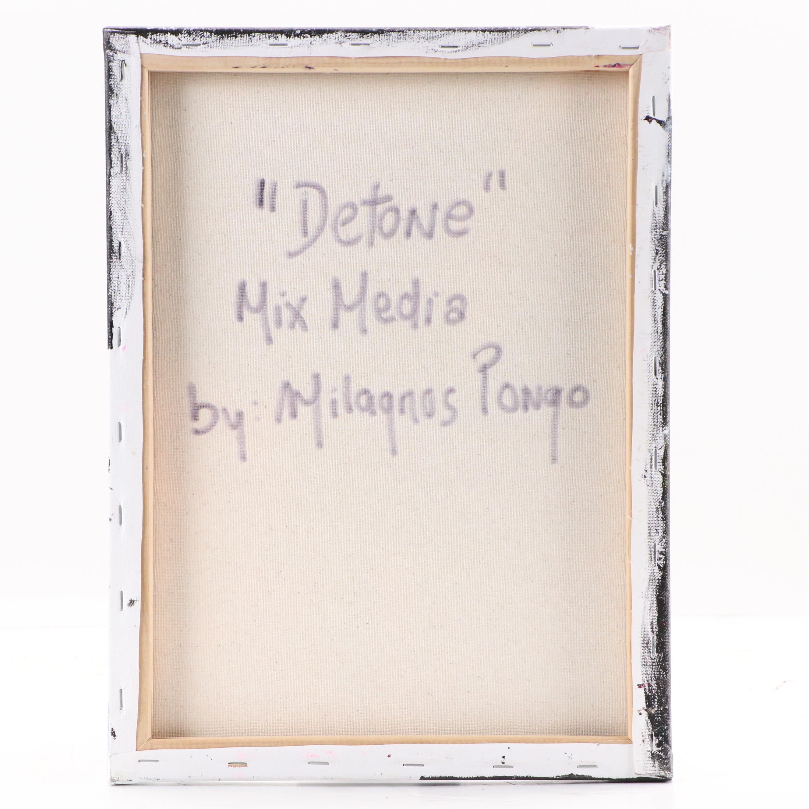 Milagros Pongo Abstract Mixed Media Painting "Detone," 21st Century