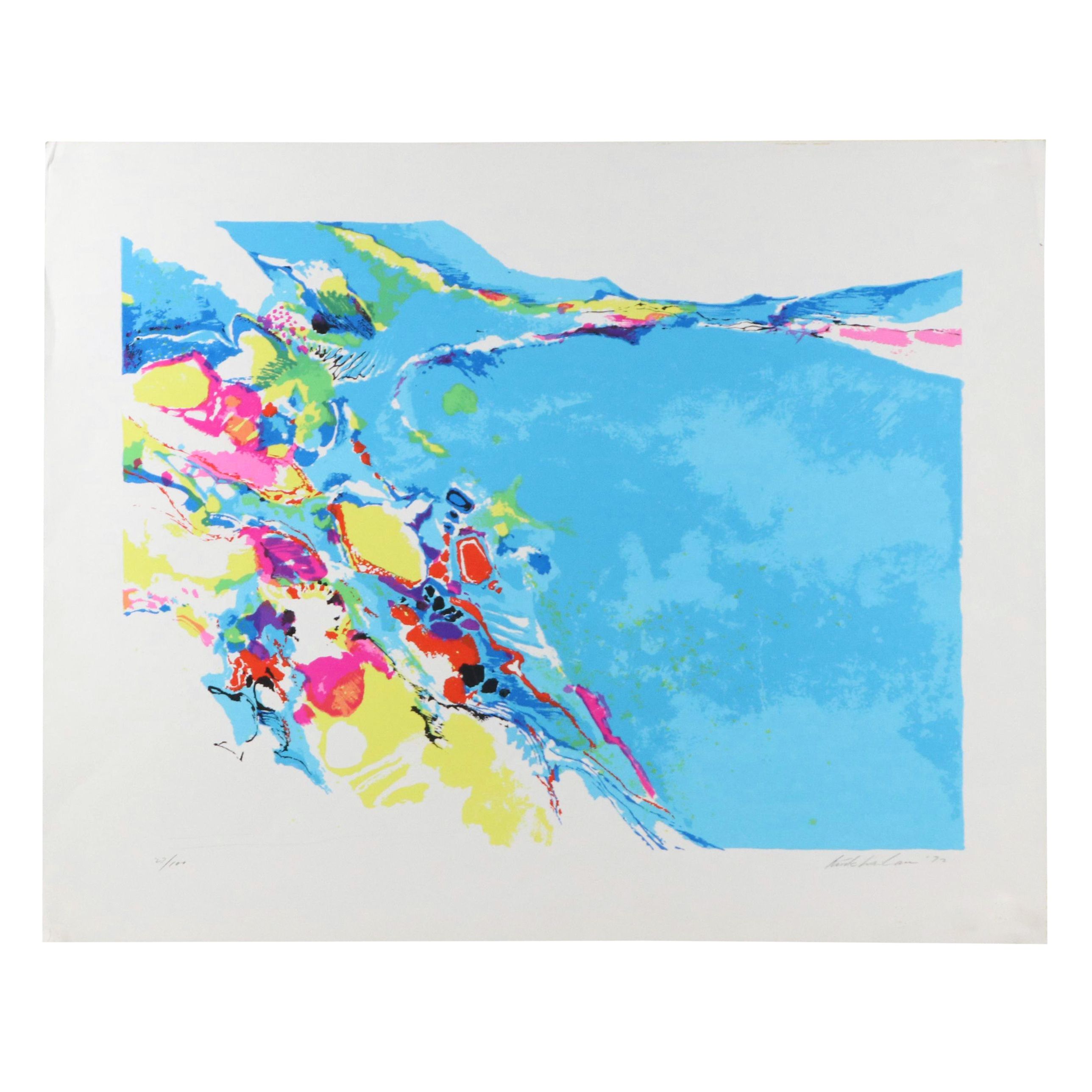 Colorful Abstract Composition Serigraph, 1972