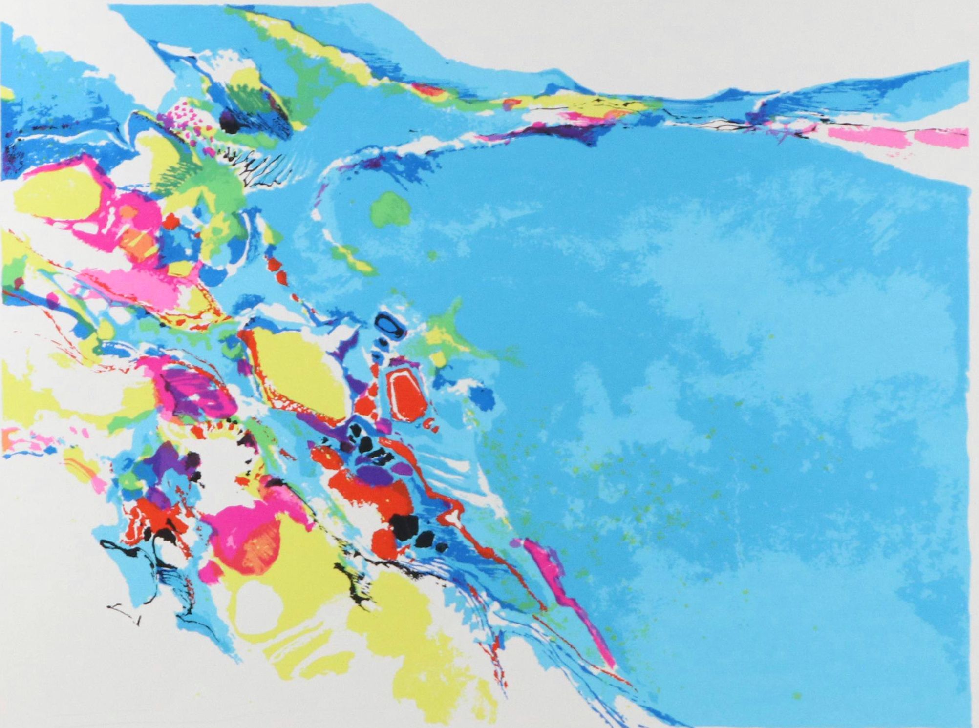 Colorful Abstract Composition Serigraph, 1972