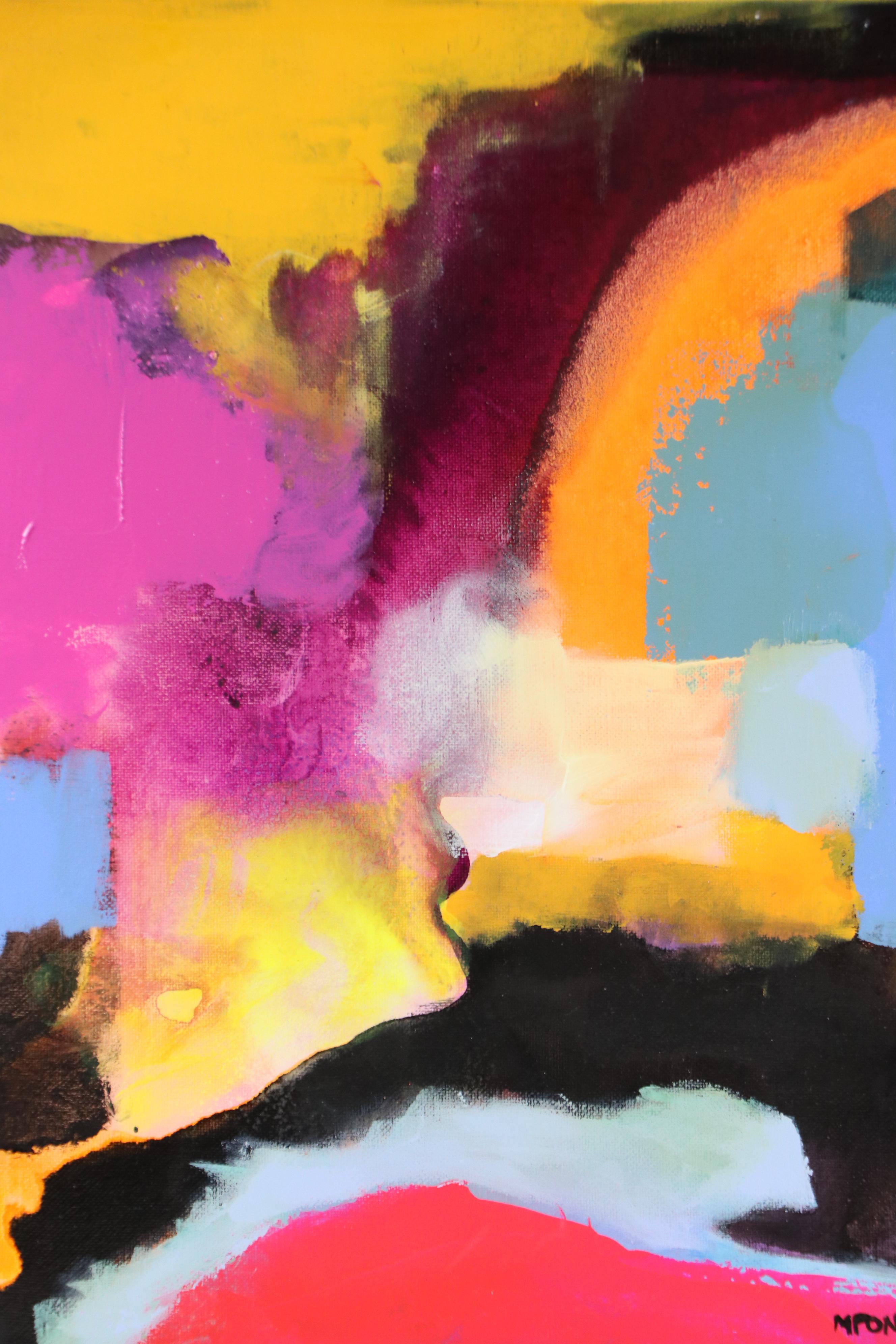 Milagros Pongo Abstract Mixed Media Painting "Samsara," 21st Century