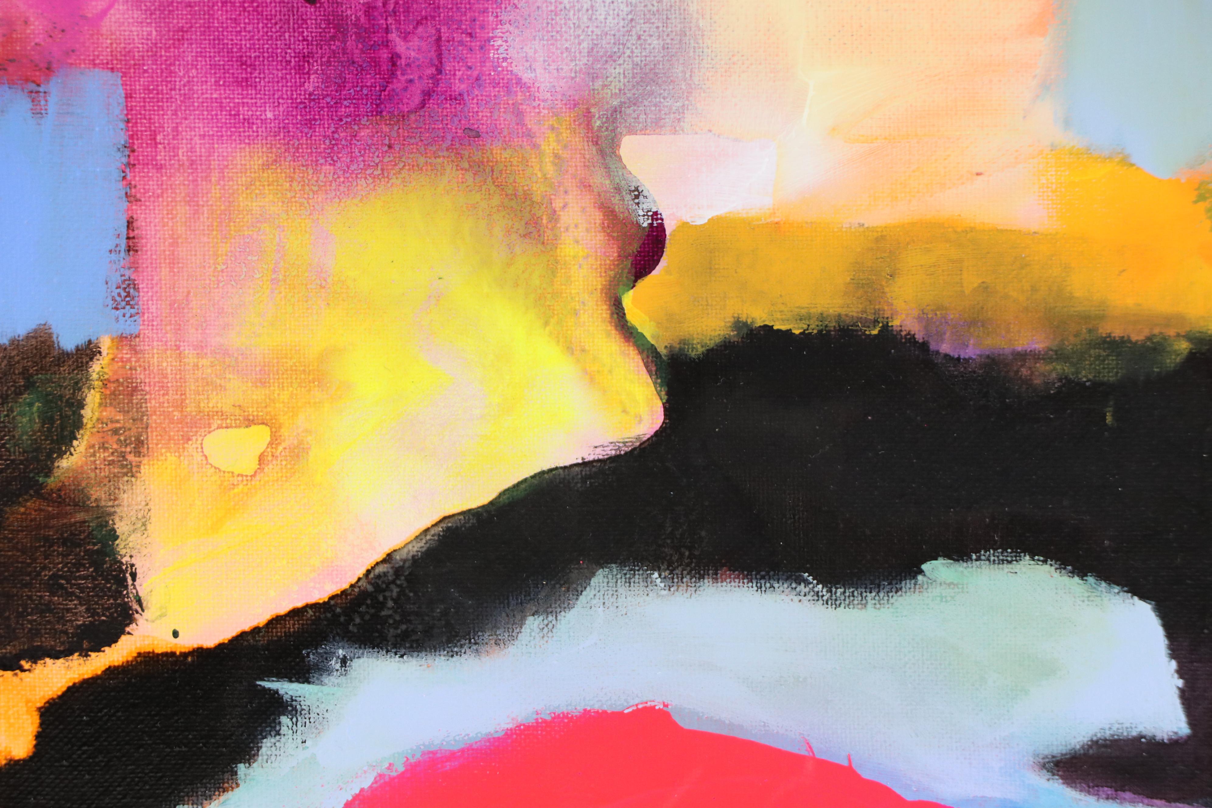 Milagros Pongo Abstract Mixed Media Painting "Samsara," 21st Century