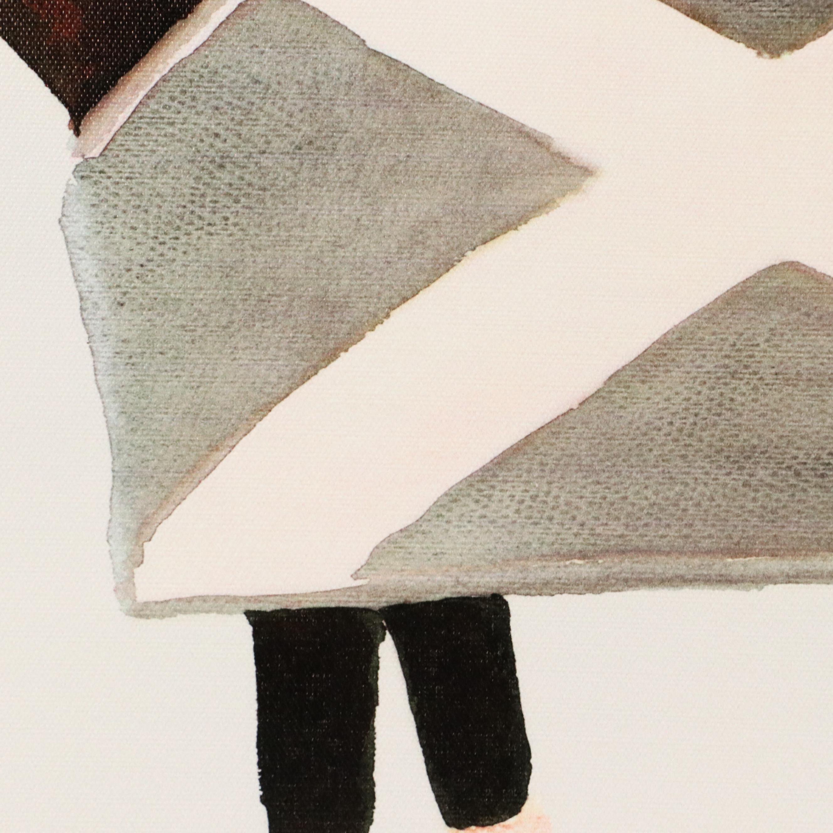 Giclée of Horse Wearing Grey and White Fleece, 21st Century