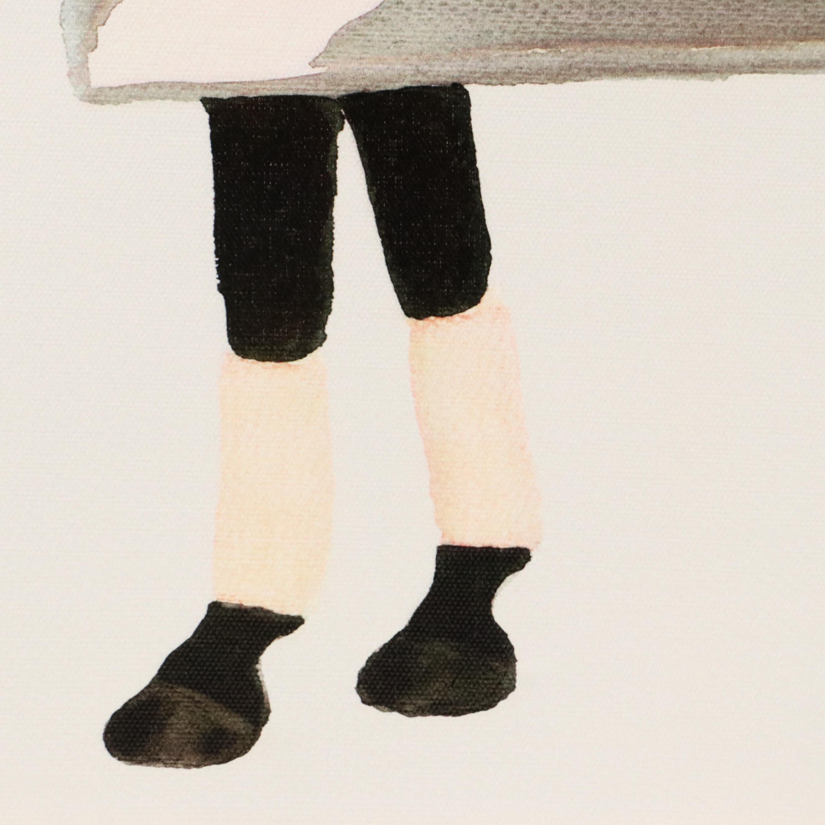 Giclée of Horse Wearing Grey and White Fleece, 21st Century