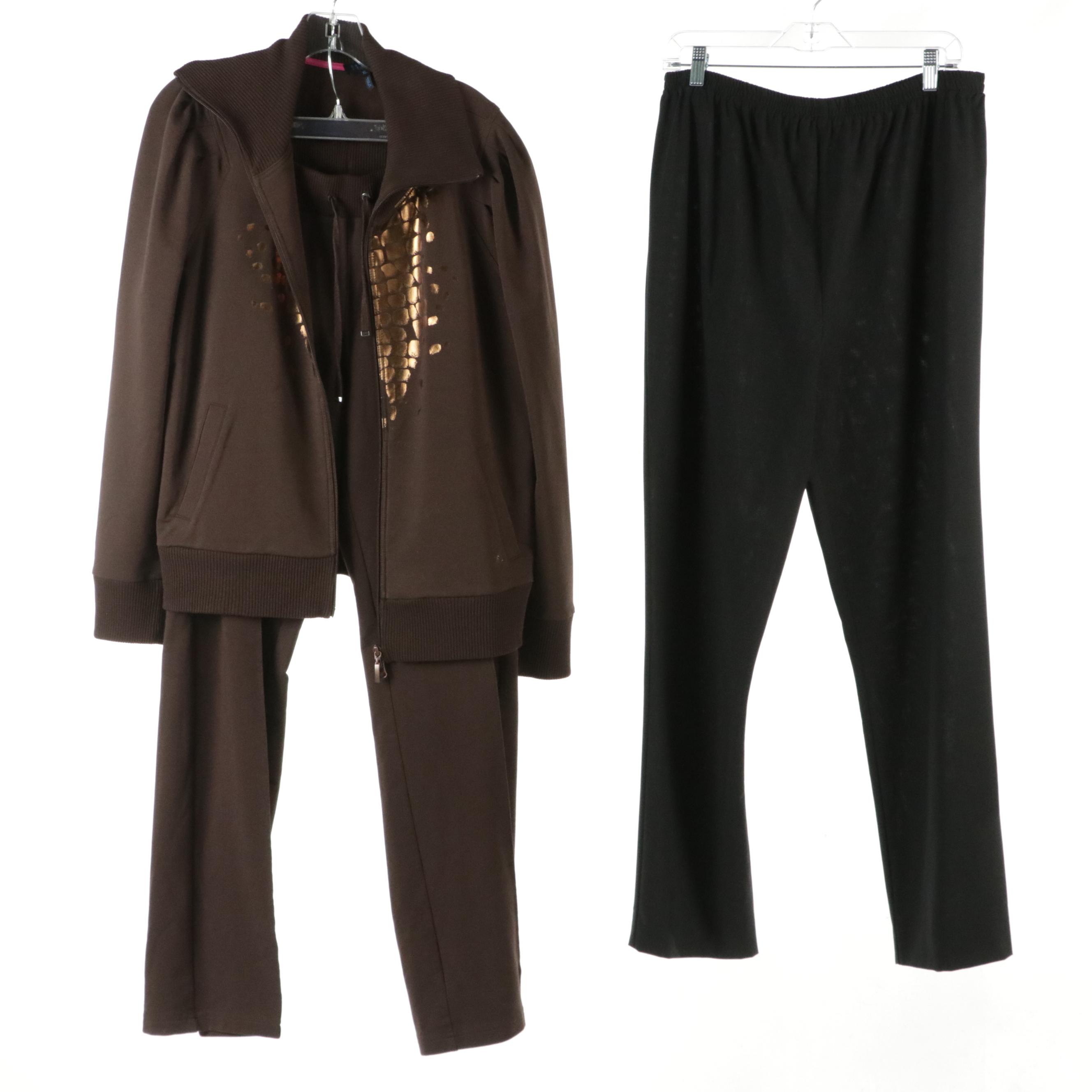 Escada Sport Brown Sweatsuit, Escada Zip-Up Sweater and Eskandar Lounge Pants