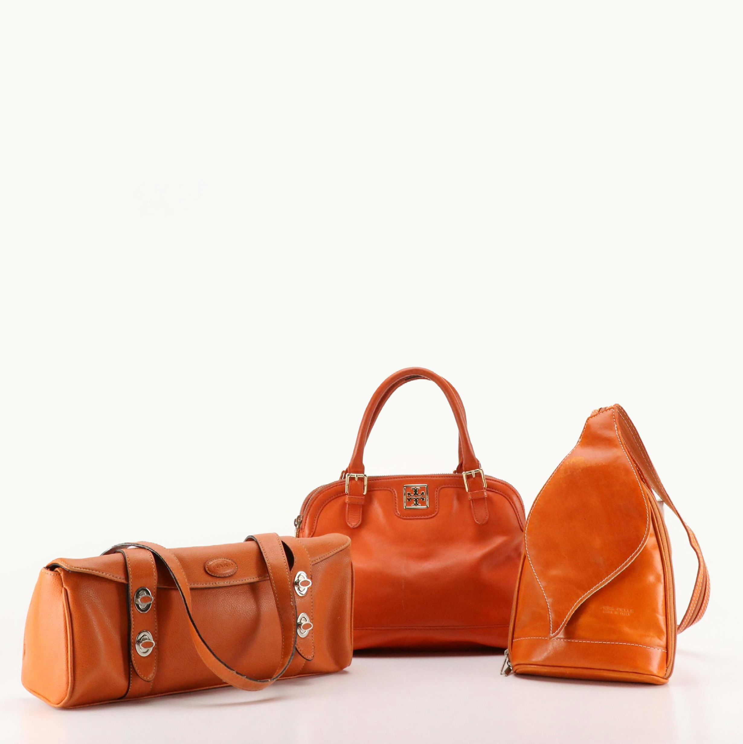 Orange Leather Shoulder and Sling Bags from Vera Pelle, Tory Burch and Tod's