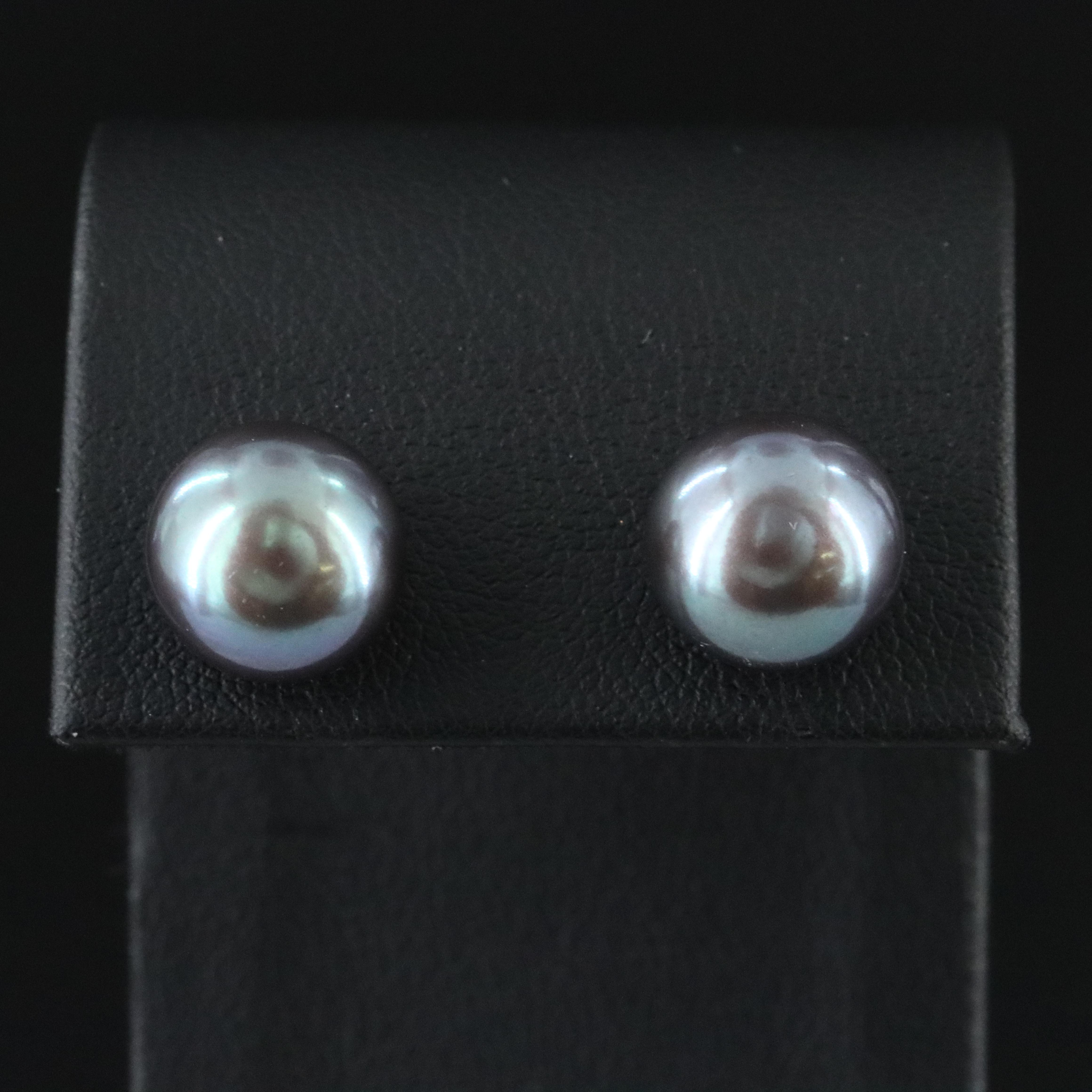 Sterling Pearl Stud Earrings