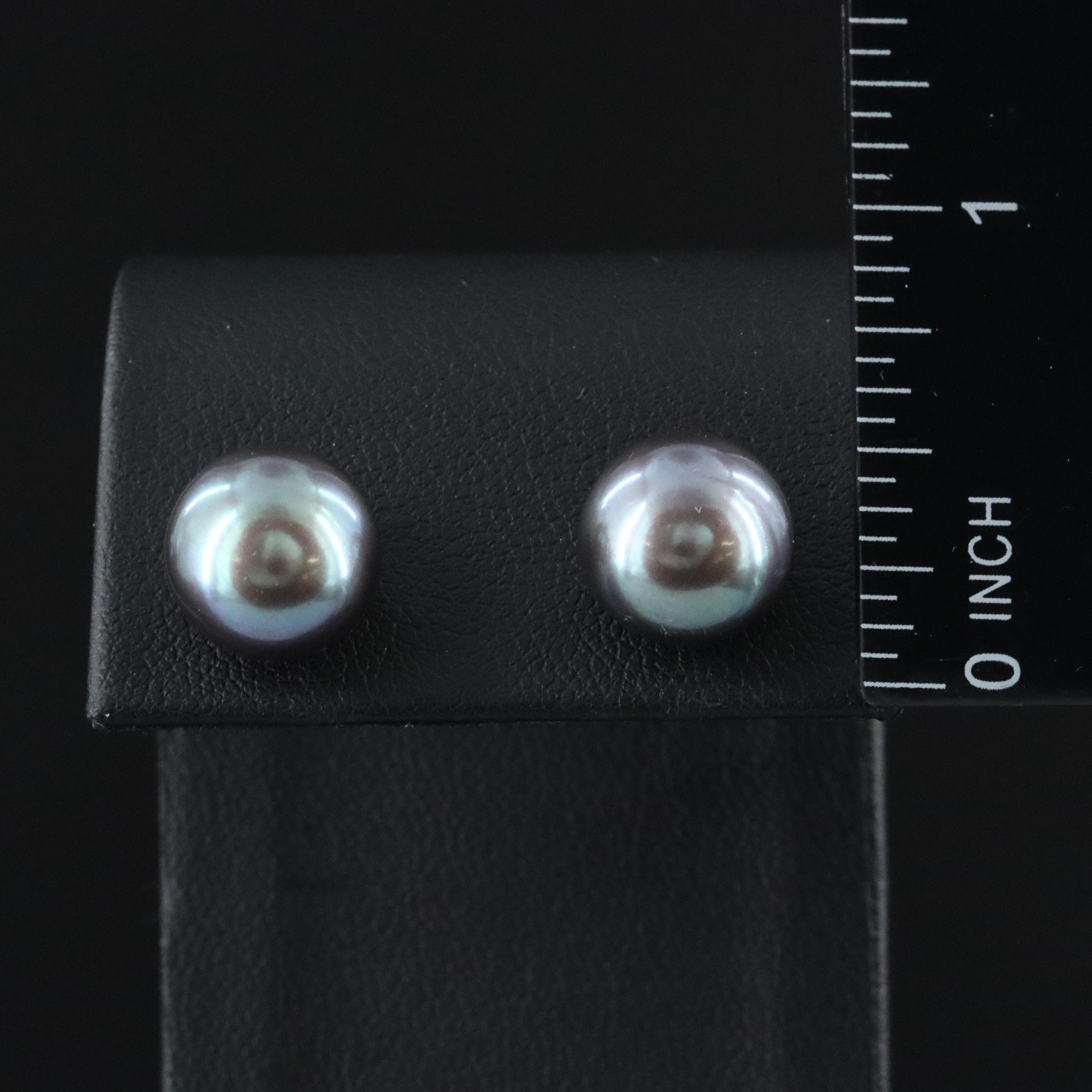 Sterling Pearl Stud Earrings