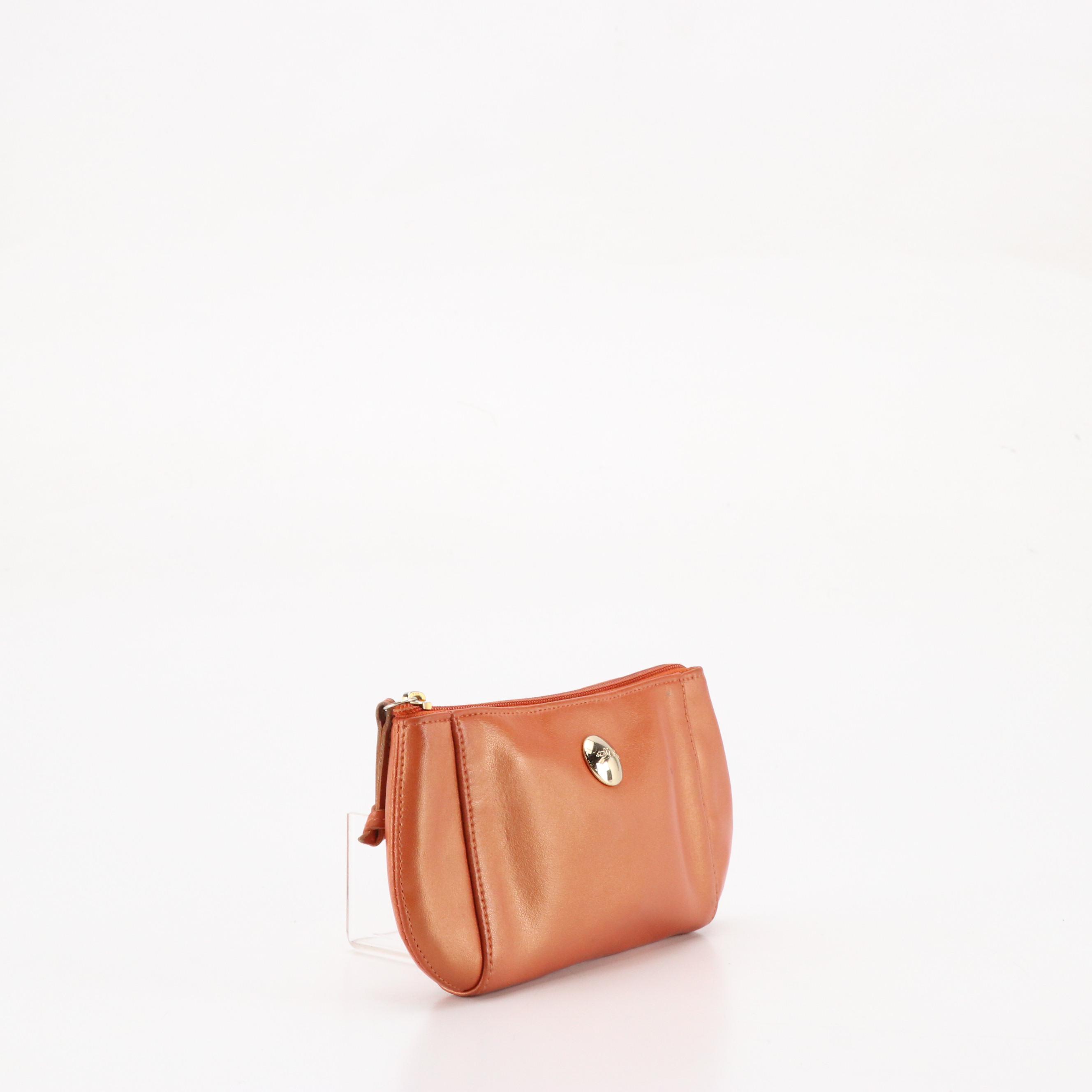 Longchamp Metallic Orange Leather Pouch, Lululemon Nylon "Everywhere" Belt Bag