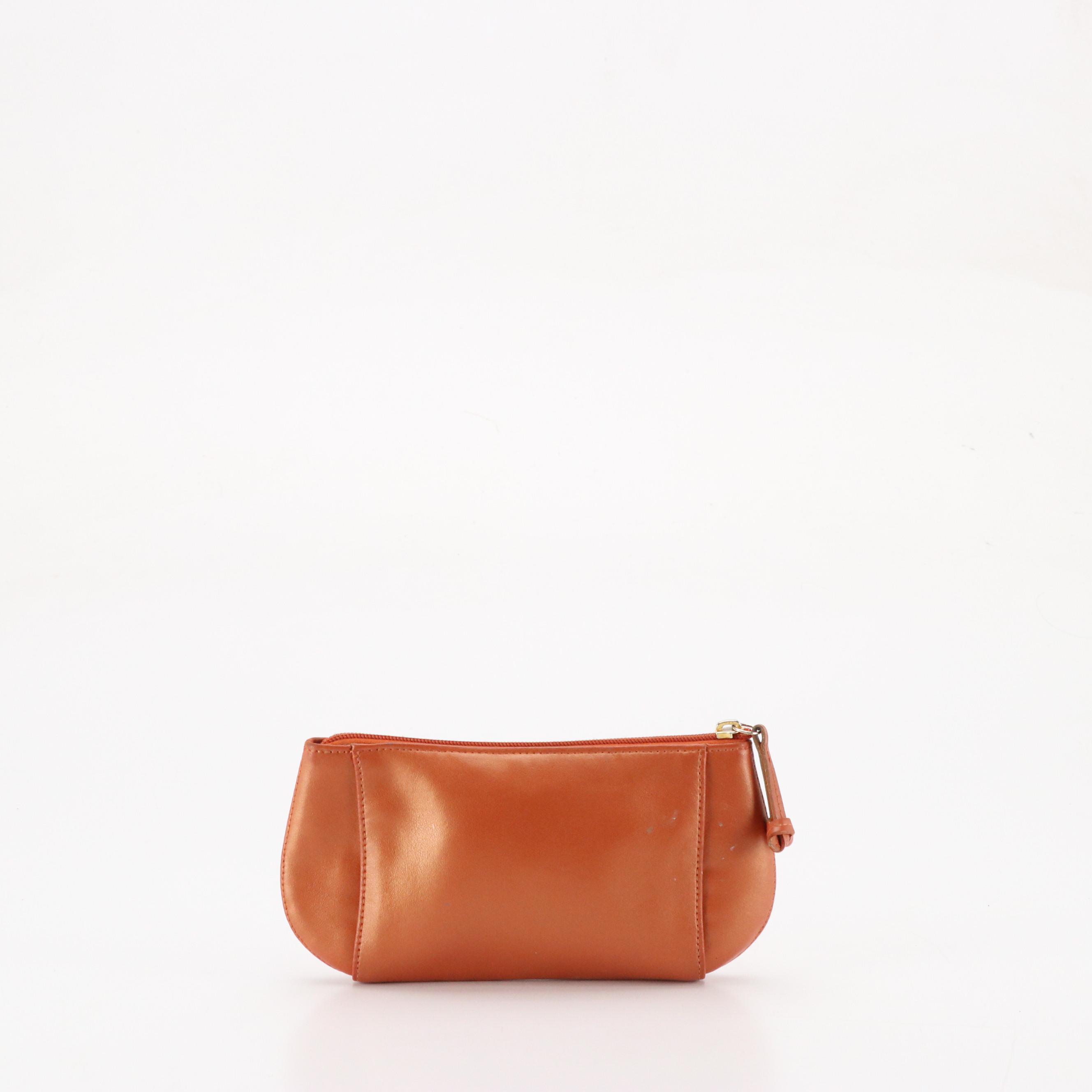 Longchamp Metallic Orange Leather Pouch, Lululemon Nylon "Everywhere" Belt Bag