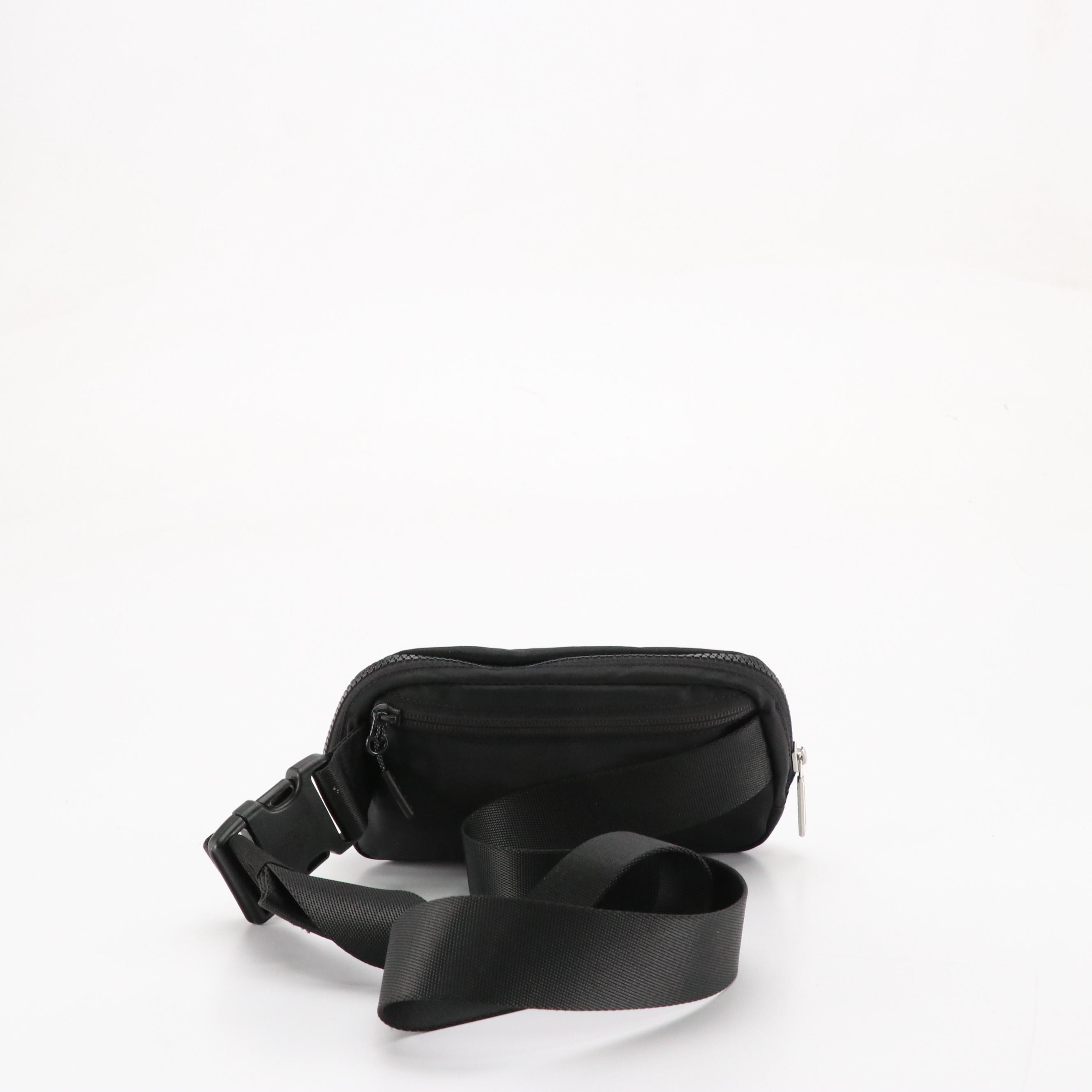 Longchamp Metallic Orange Leather Pouch, Lululemon Nylon "Everywhere" Belt Bag