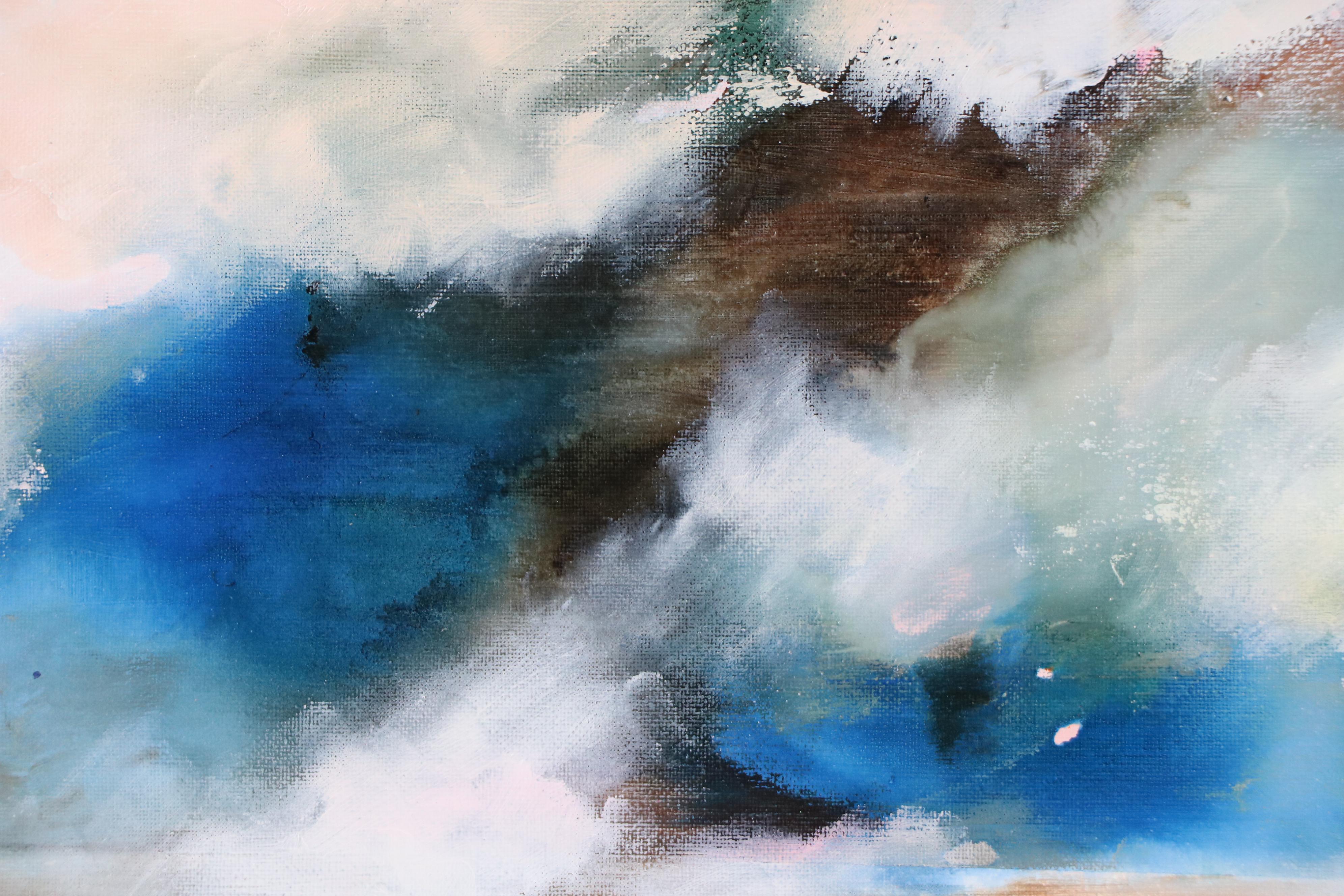 Milagros Pongo Abstract Mixed Media Painting "Marina," 21st Century