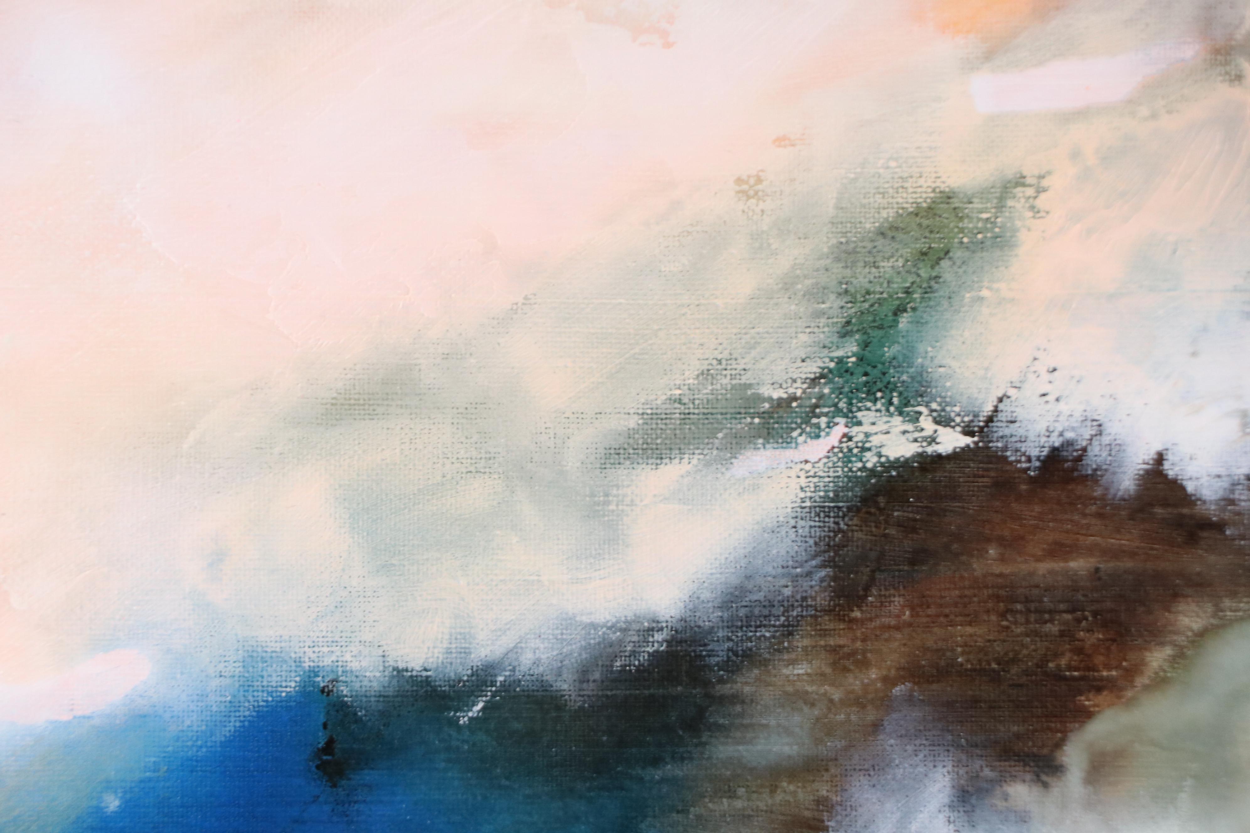 Milagros Pongo Abstract Mixed Media Painting "Marina," 21st Century