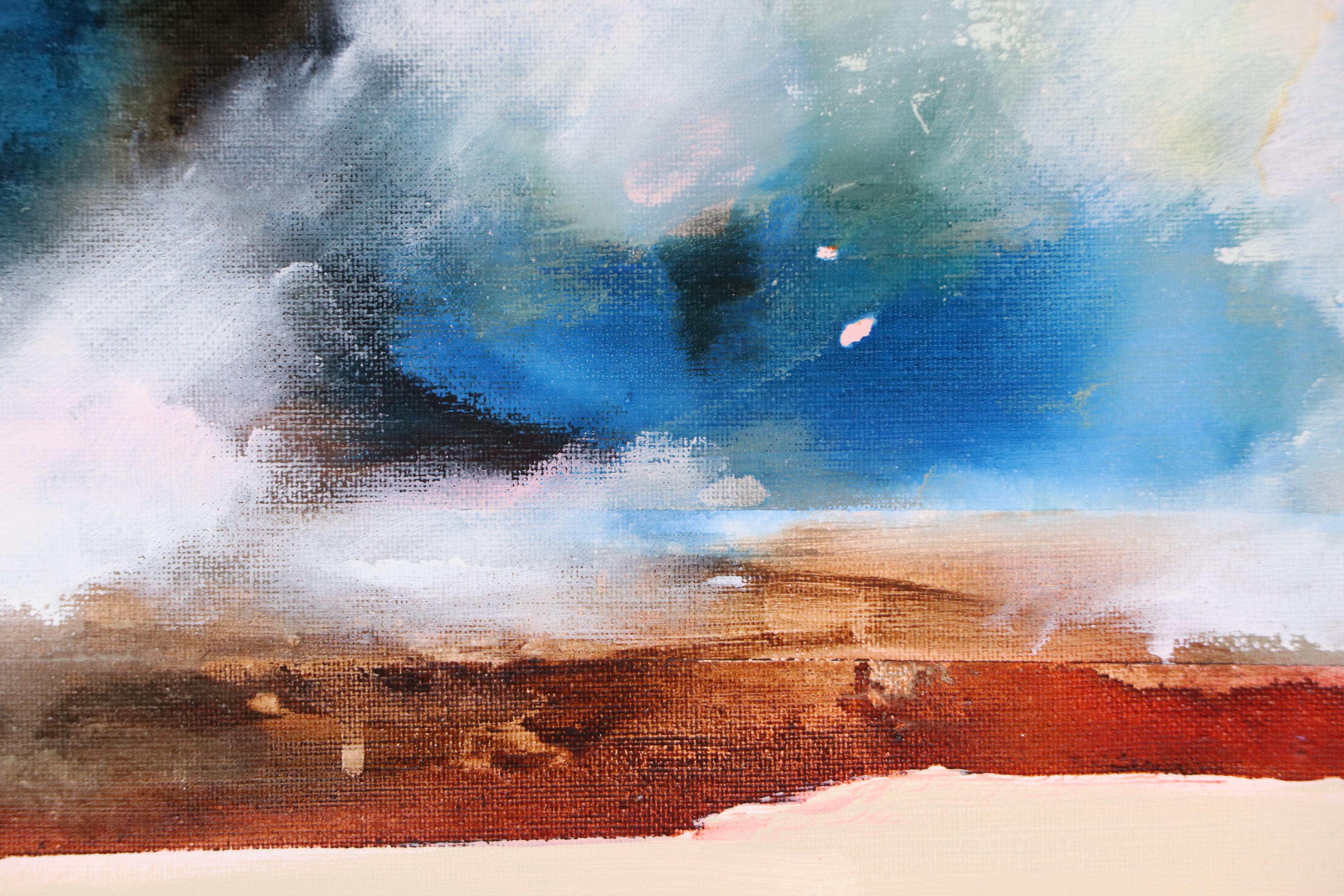 Milagros Pongo Abstract Mixed Media Painting "Marina," 21st Century