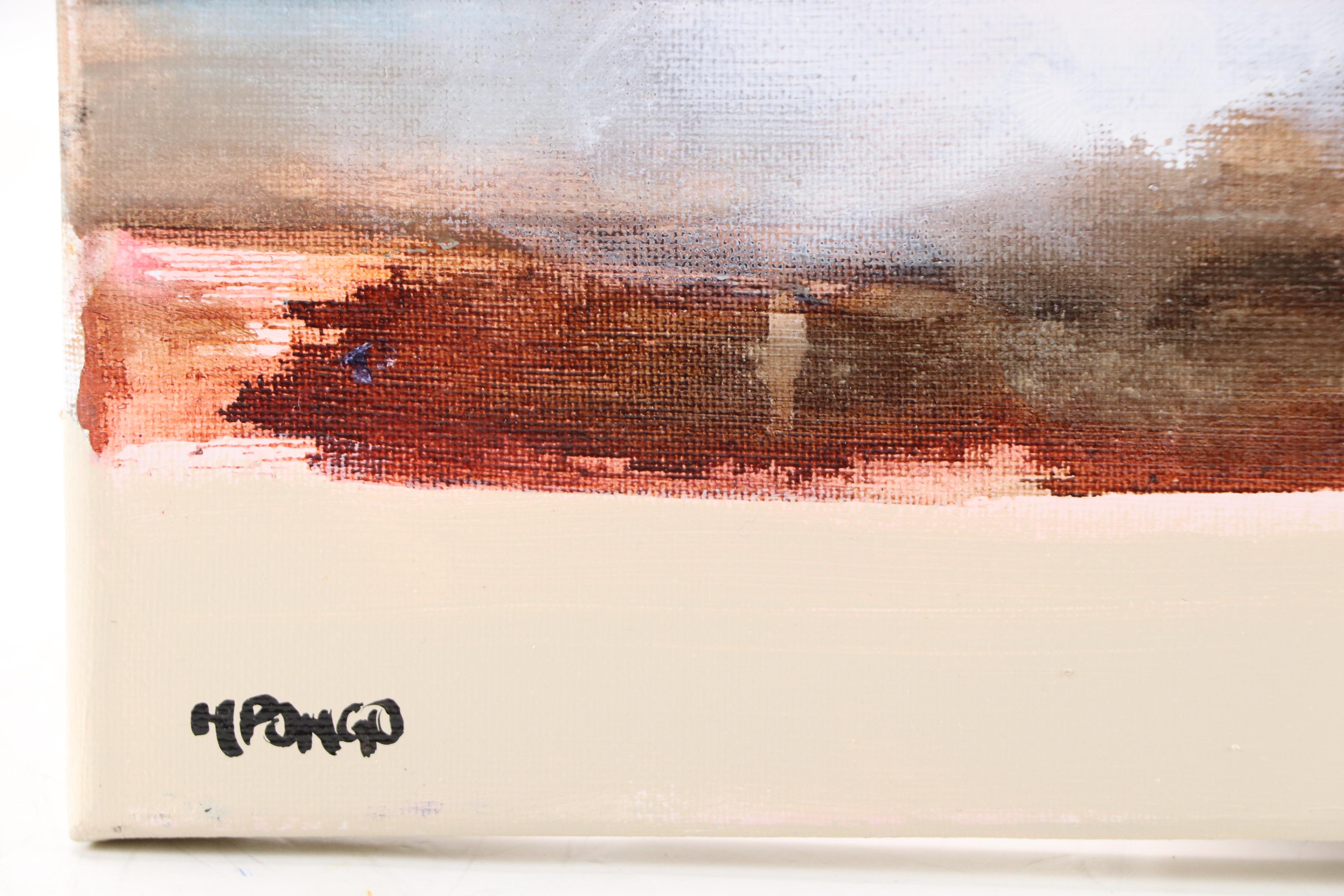 Milagros Pongo Abstract Mixed Media Painting "Marina," 21st Century