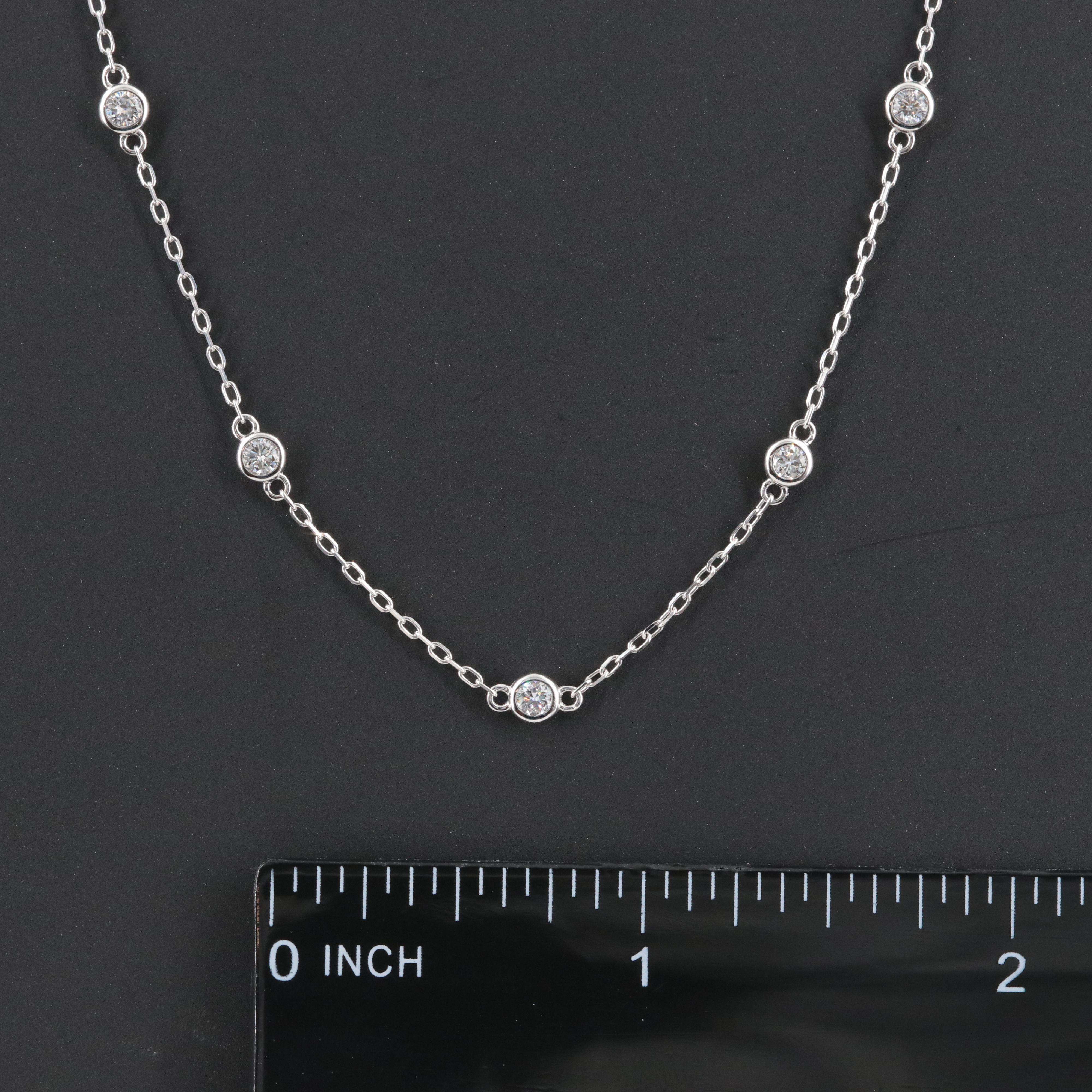 14K 1.00 CTW Lab Grown Diamond Station Necklace