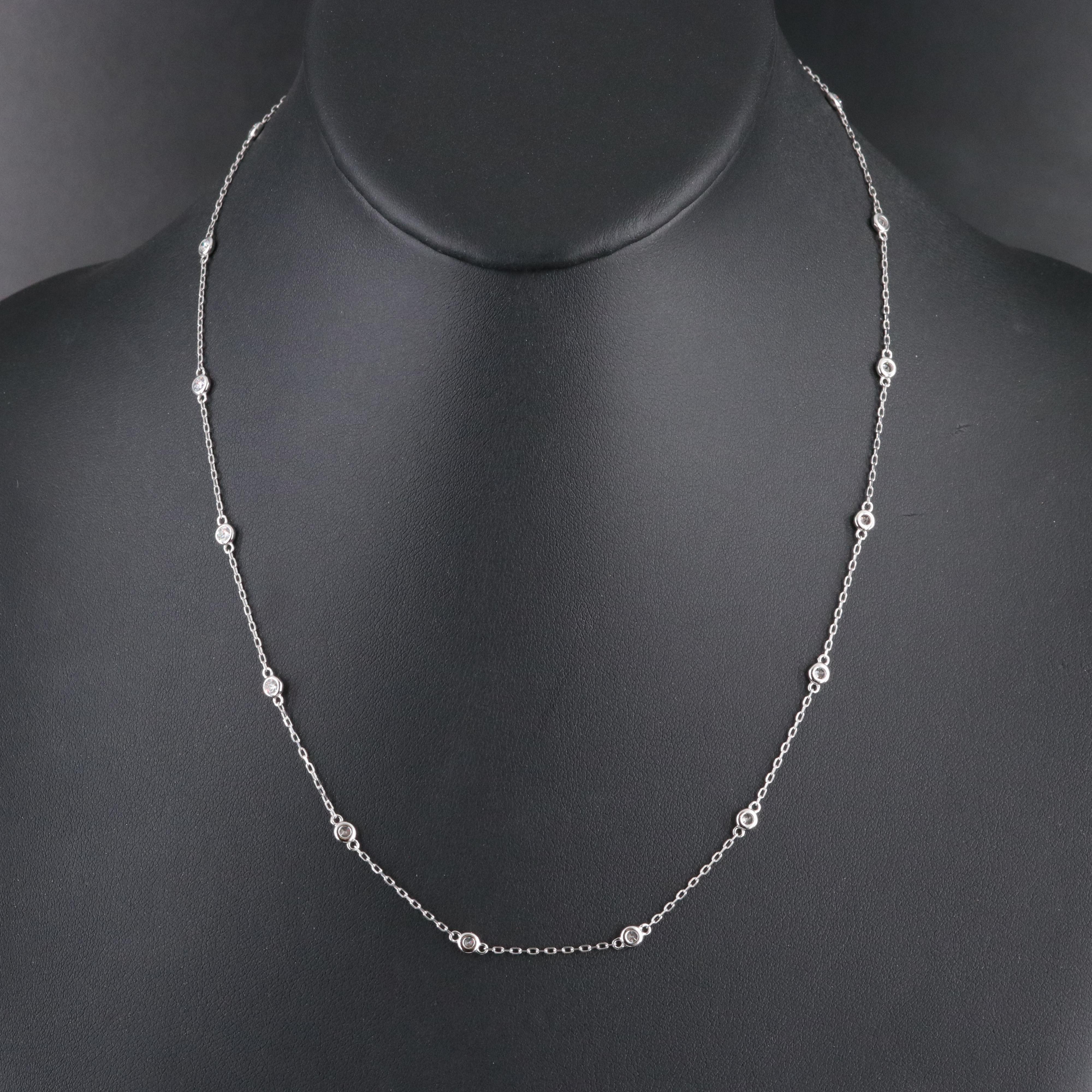 14K 1.00 CTW Lab Grown Diamond Station Necklace