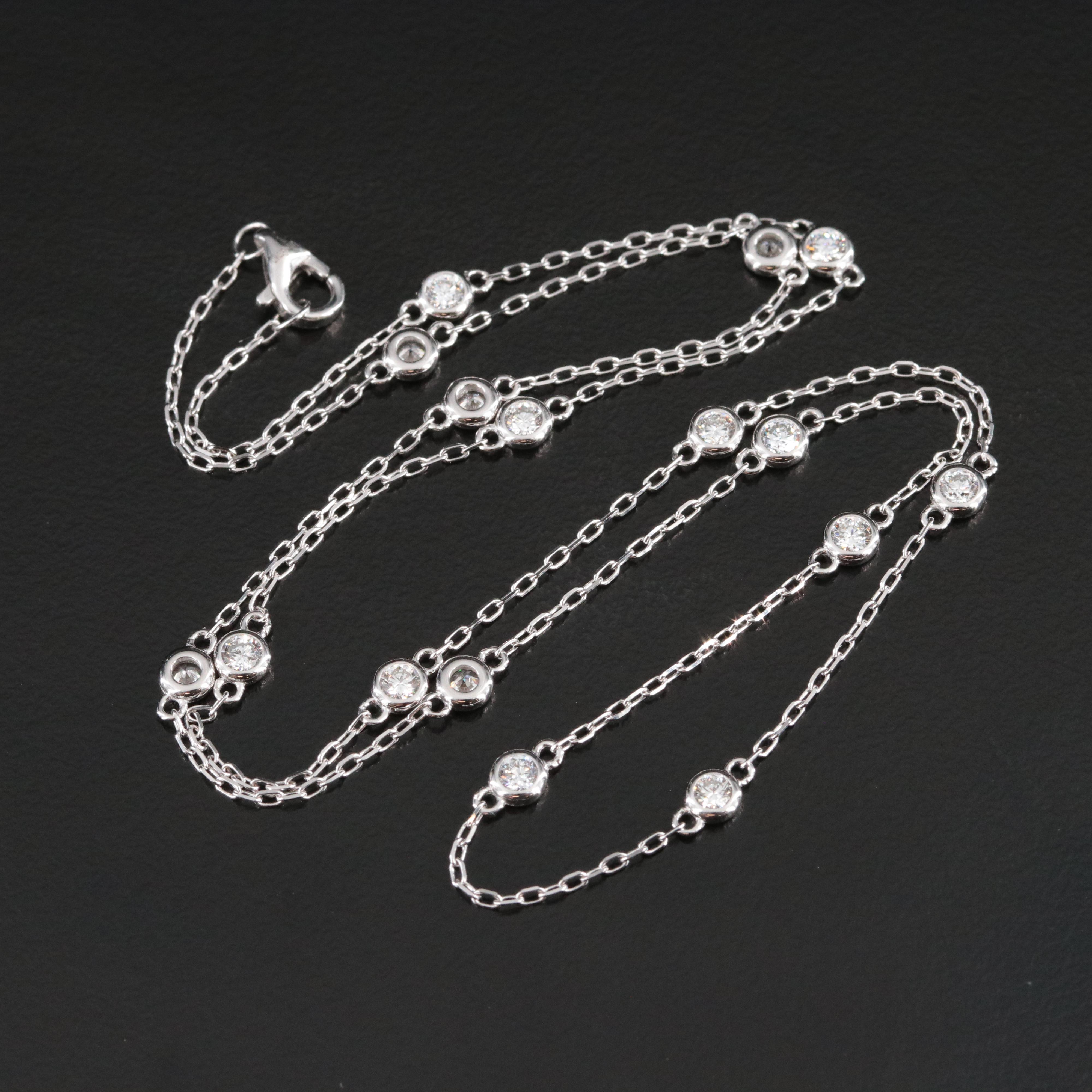 14K 1.00 CTW Lab Grown Diamond Station Necklace