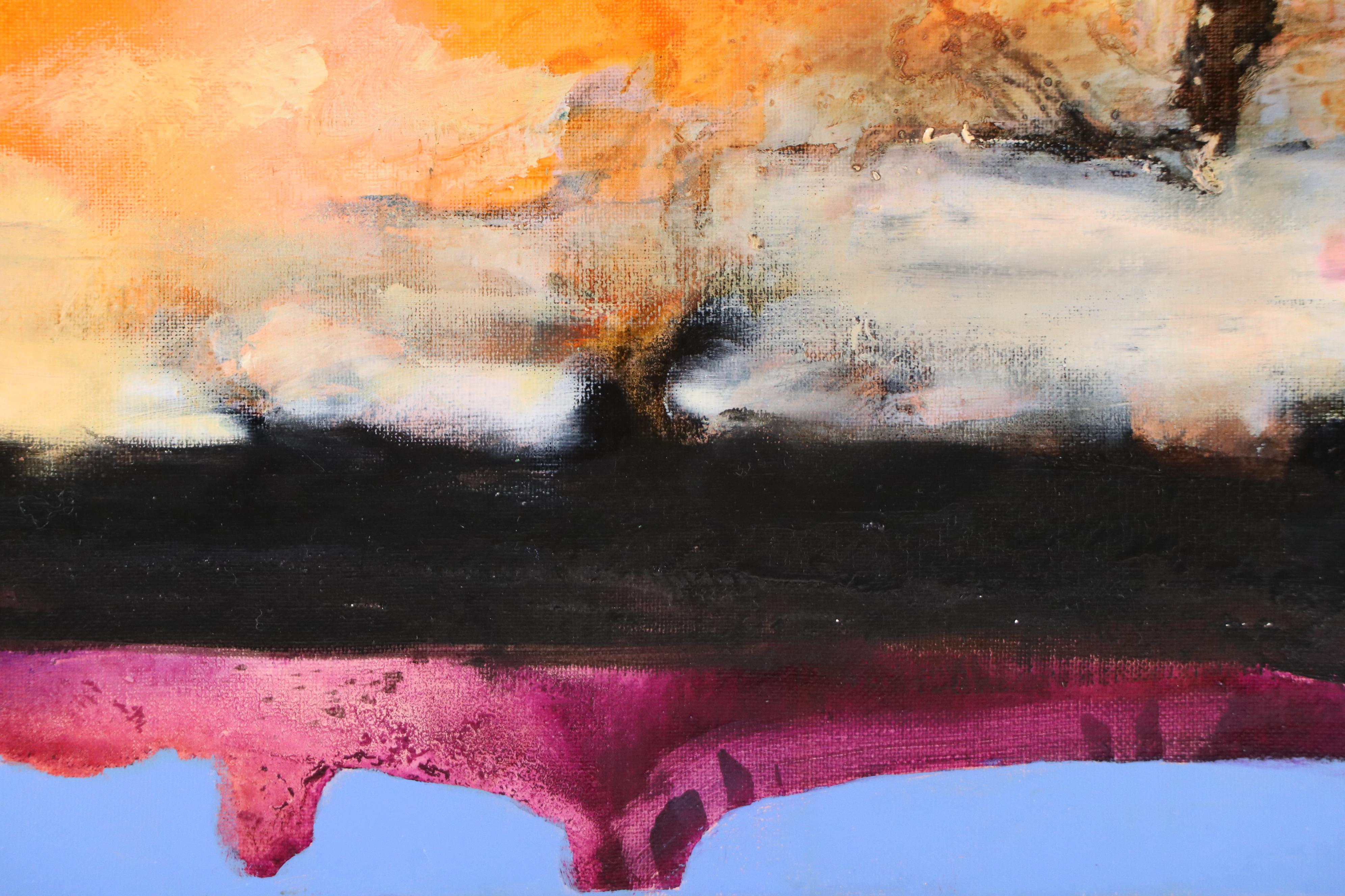 Milagros Pongo Abstract Mixed Media Painting "Singapur," 21st Century