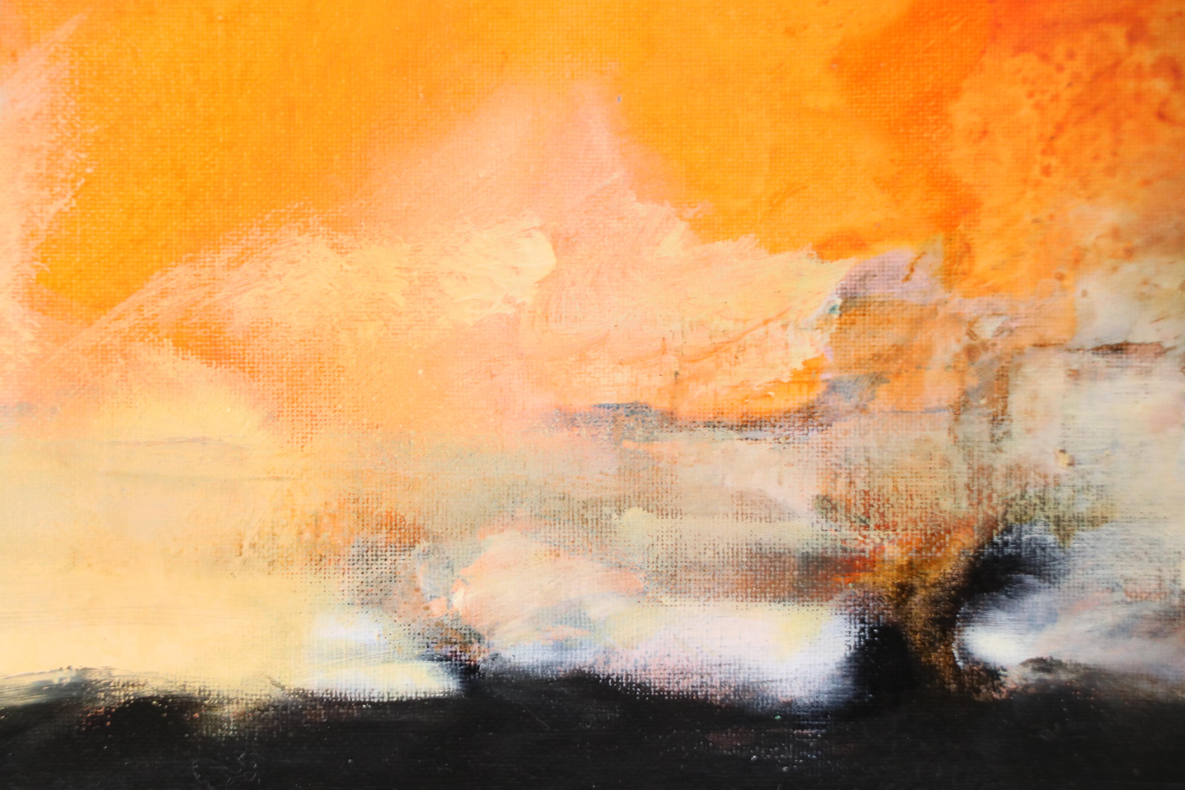 Milagros Pongo Abstract Mixed Media Painting "Singapur," 21st Century