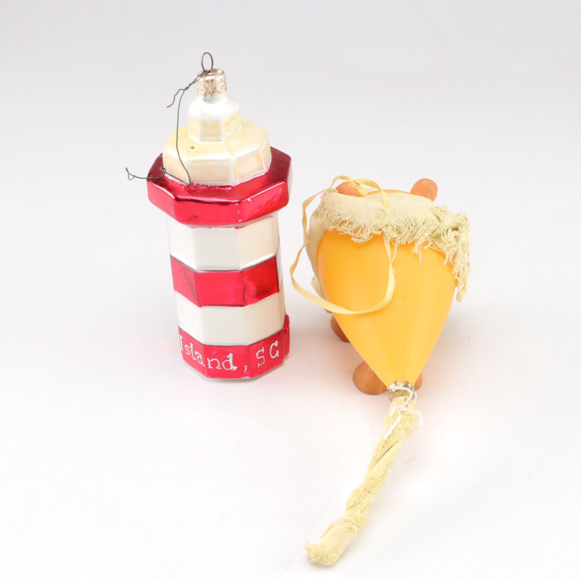 Glitter & Ribbon Fish with Other Nautical Christmas Tree Ornaments