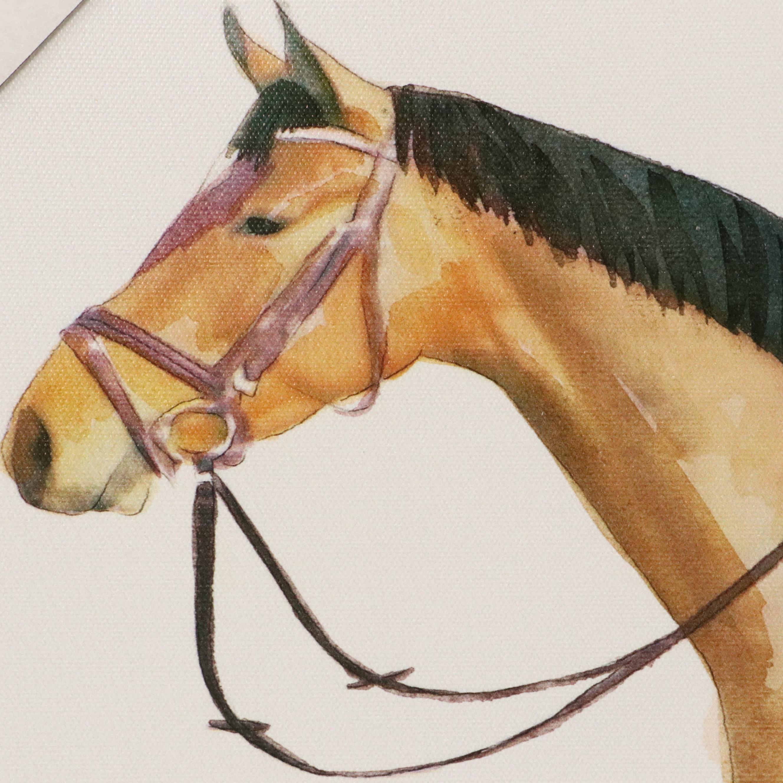 Giclée of Horse Wearing Fleece and Saddle, 21st Century