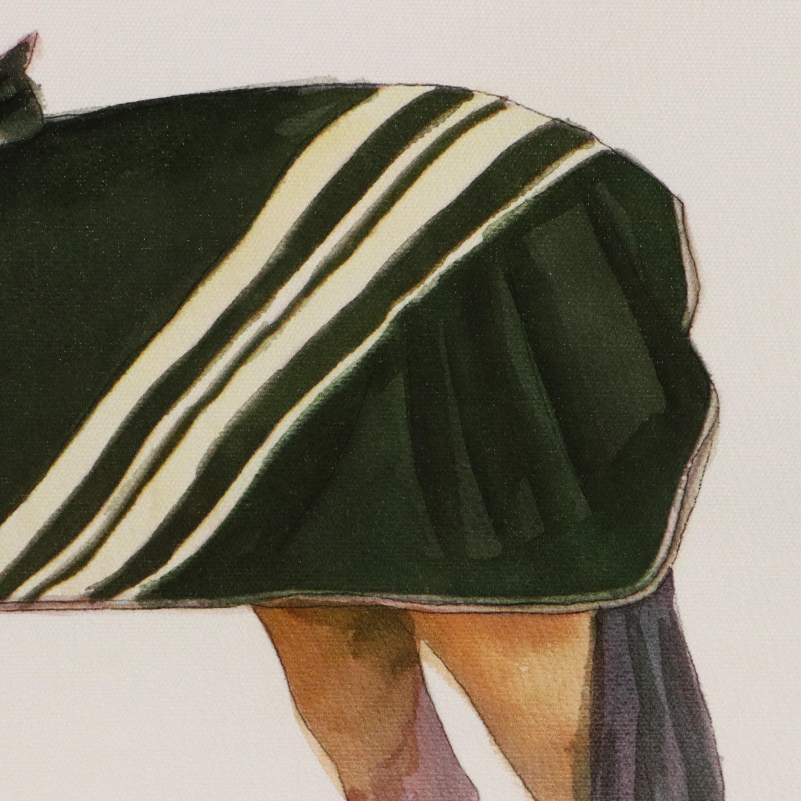 Giclée of Horse Wearing Fleece and Saddle, 21st Century