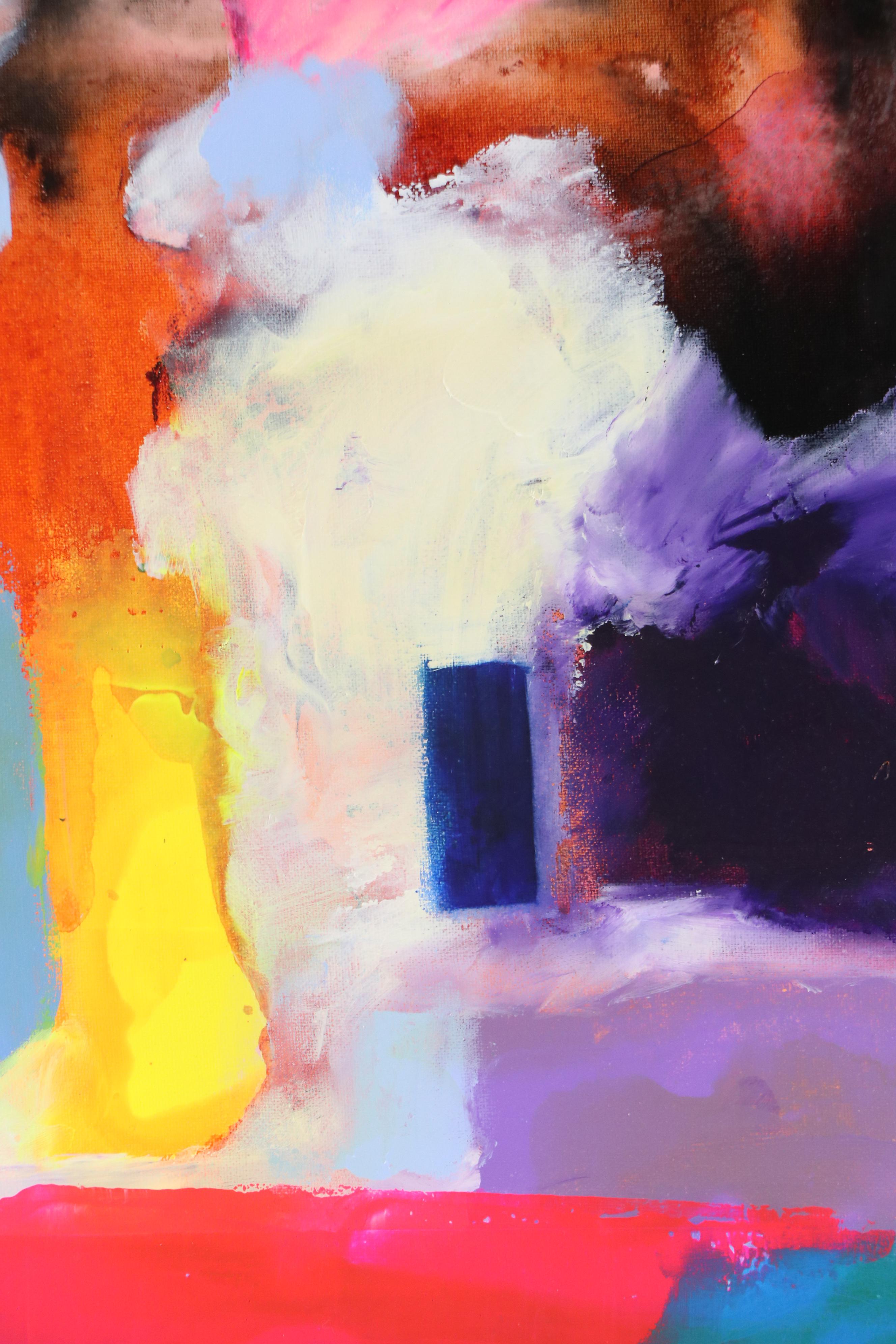 Milagros Pongo Abstract Mixed Media Painting "Amarige," 21st Century