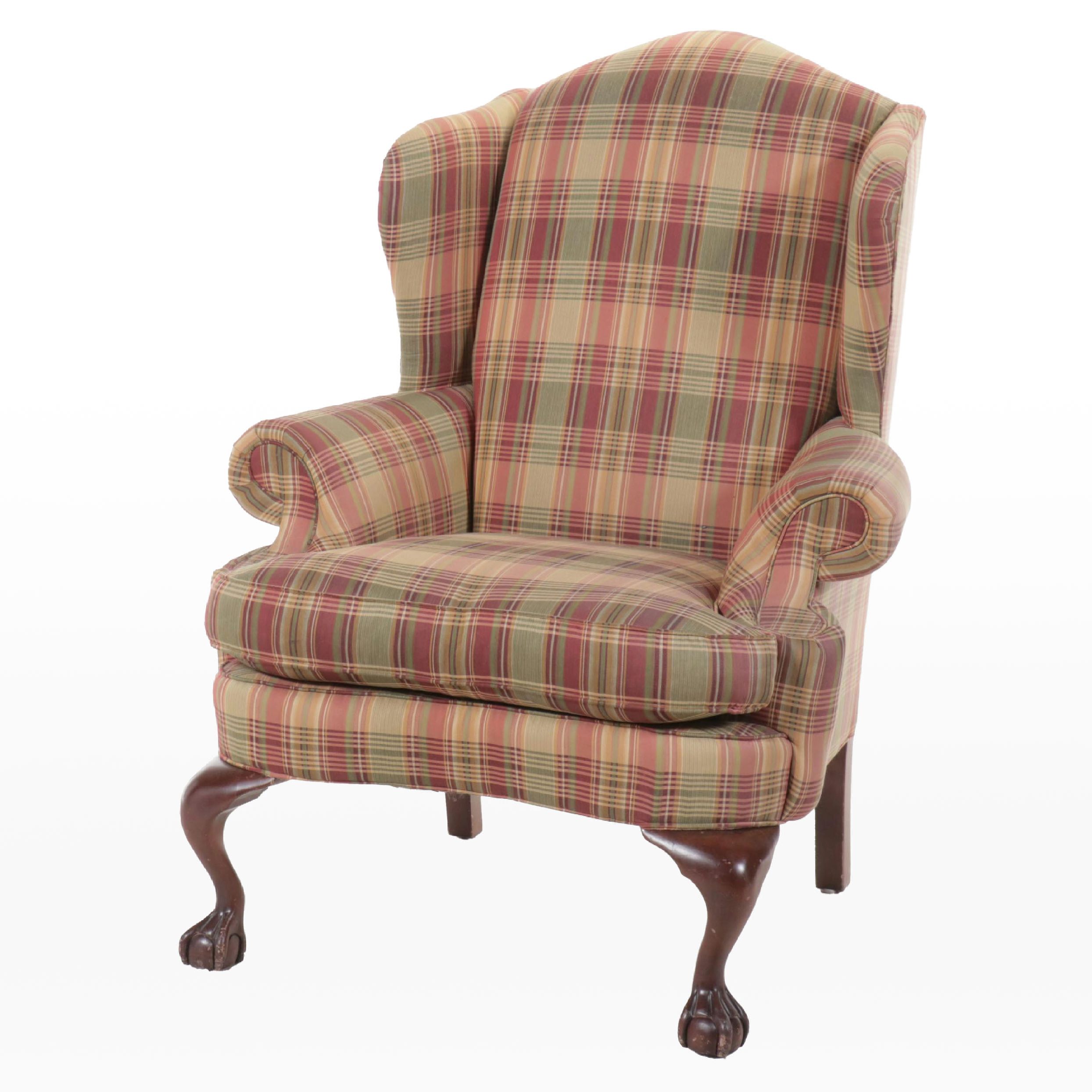 Huntington House Chippendale Style Paw Foot Wingback Chair