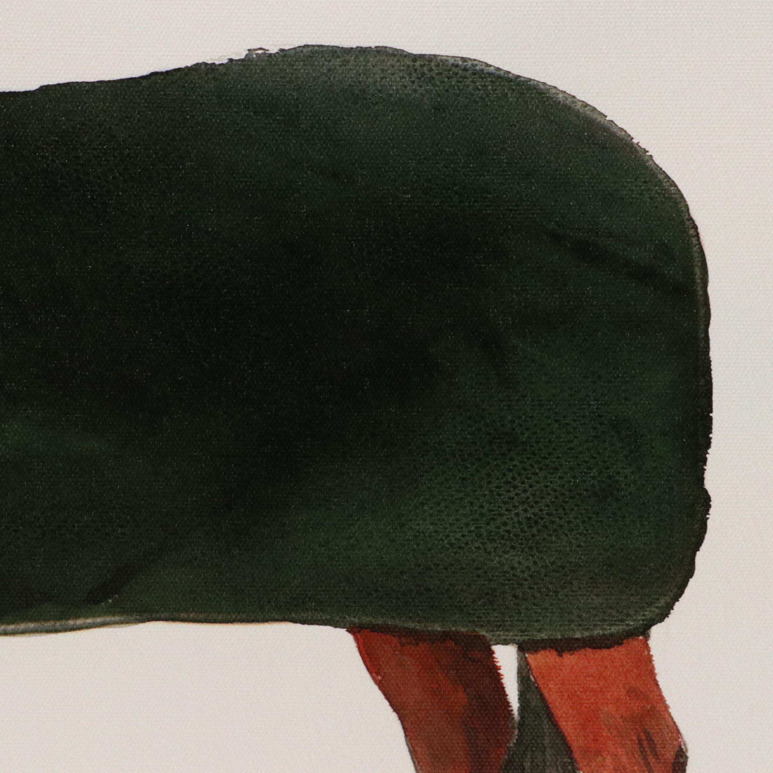 Giclée of Horse Wearing Red and Black Fleece, 21st Century