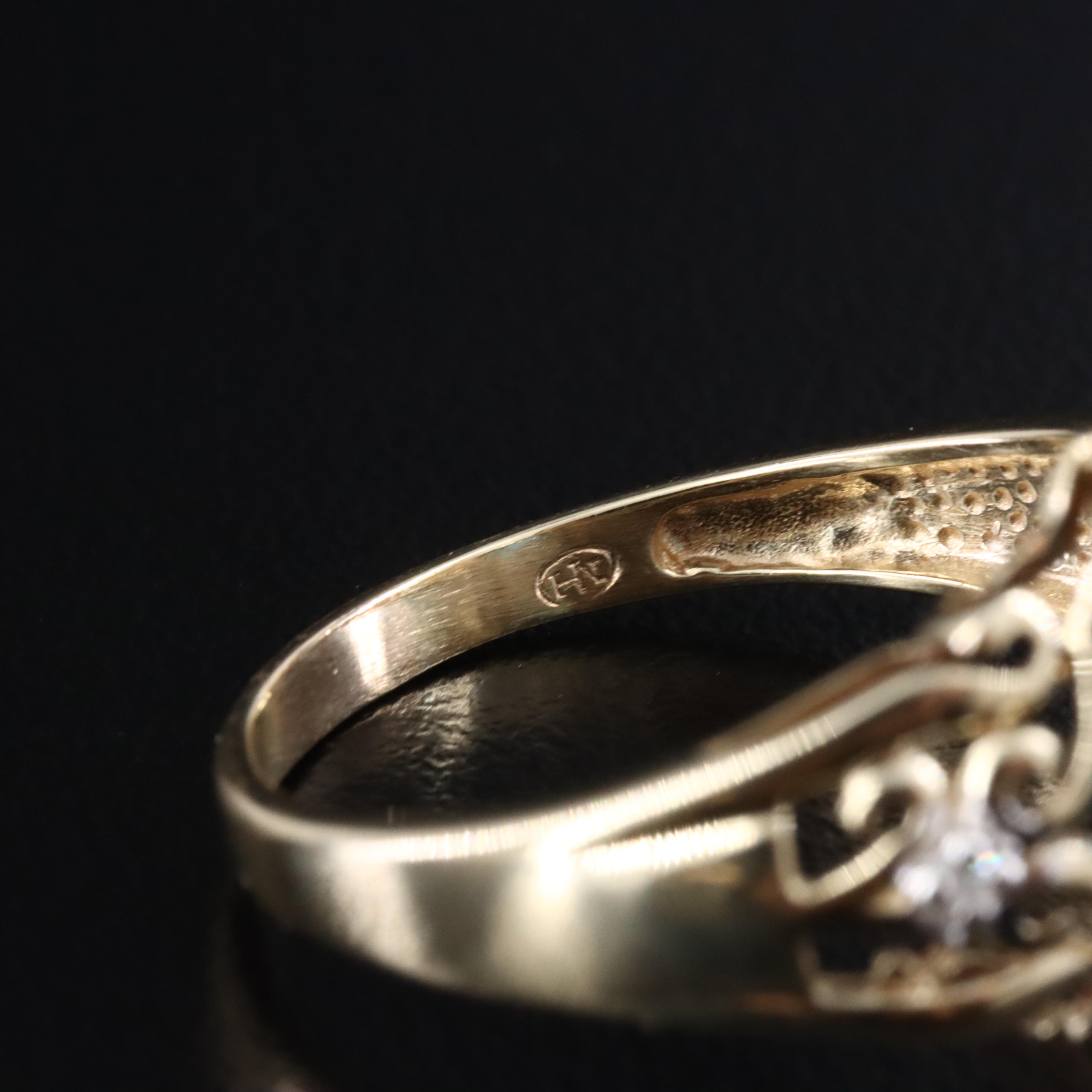 10K Swiss Blue Topaz and Diamond Ring