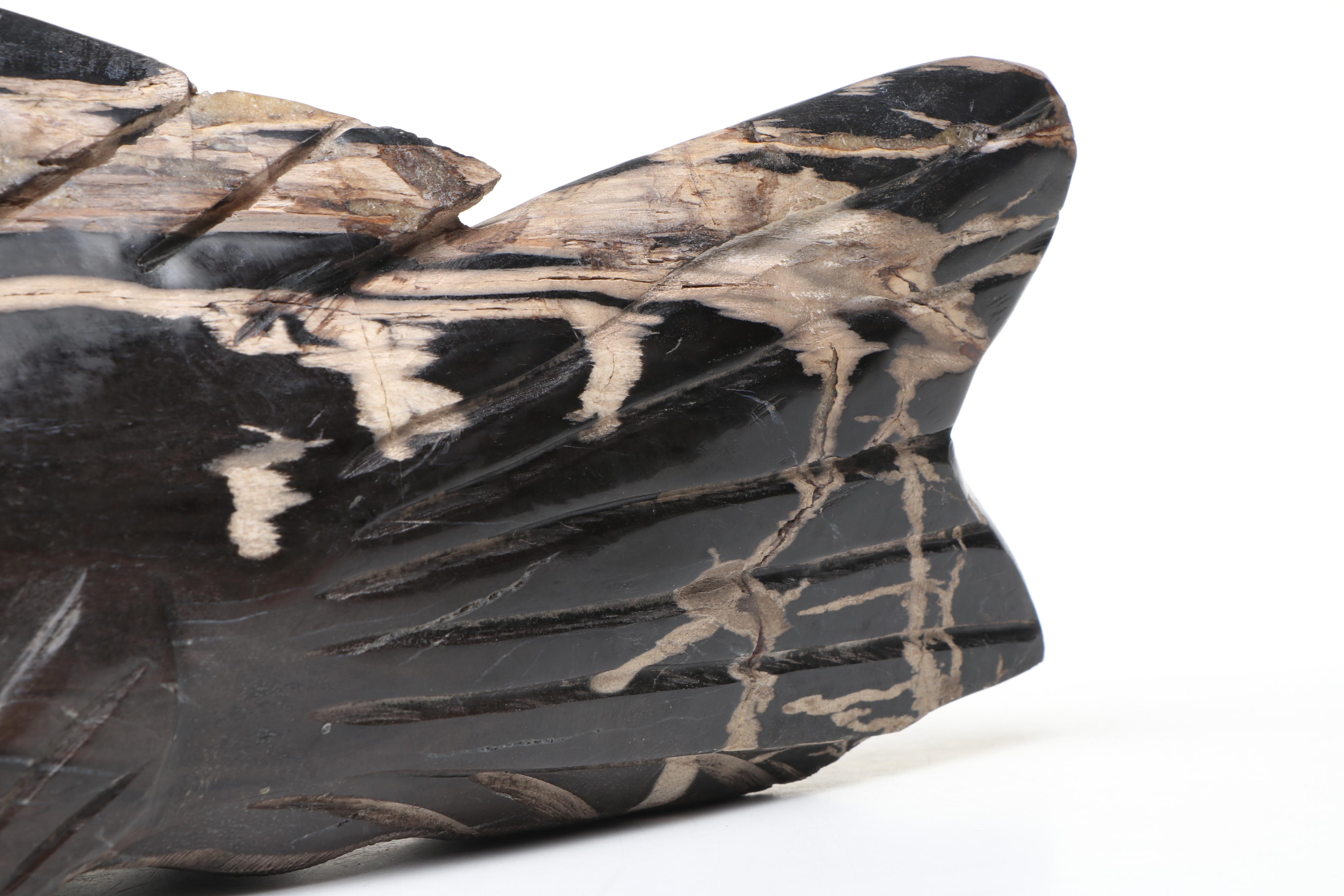 Carved Petrified Wood Fish Sculpture