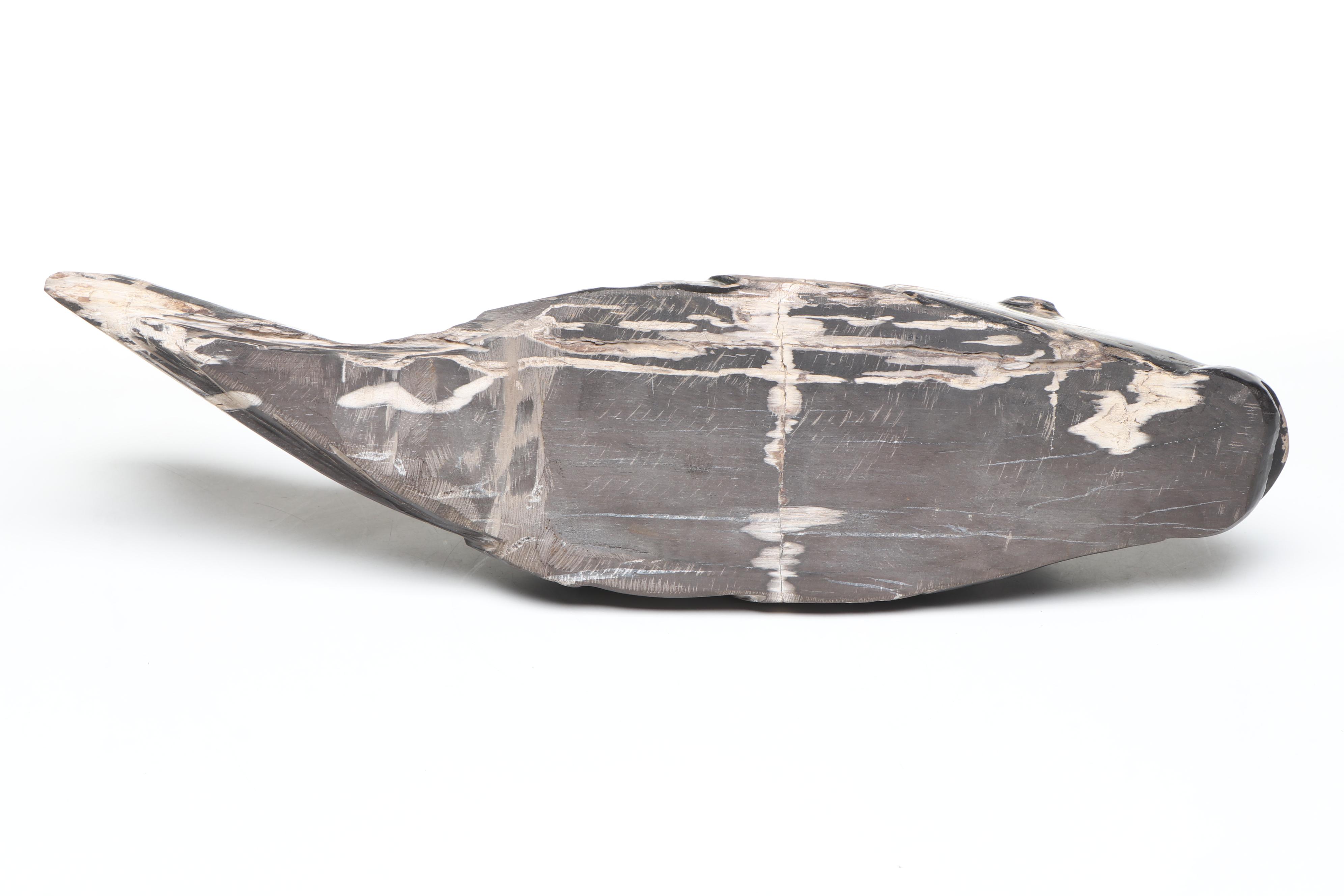 Carved Petrified Wood Fish Sculpture