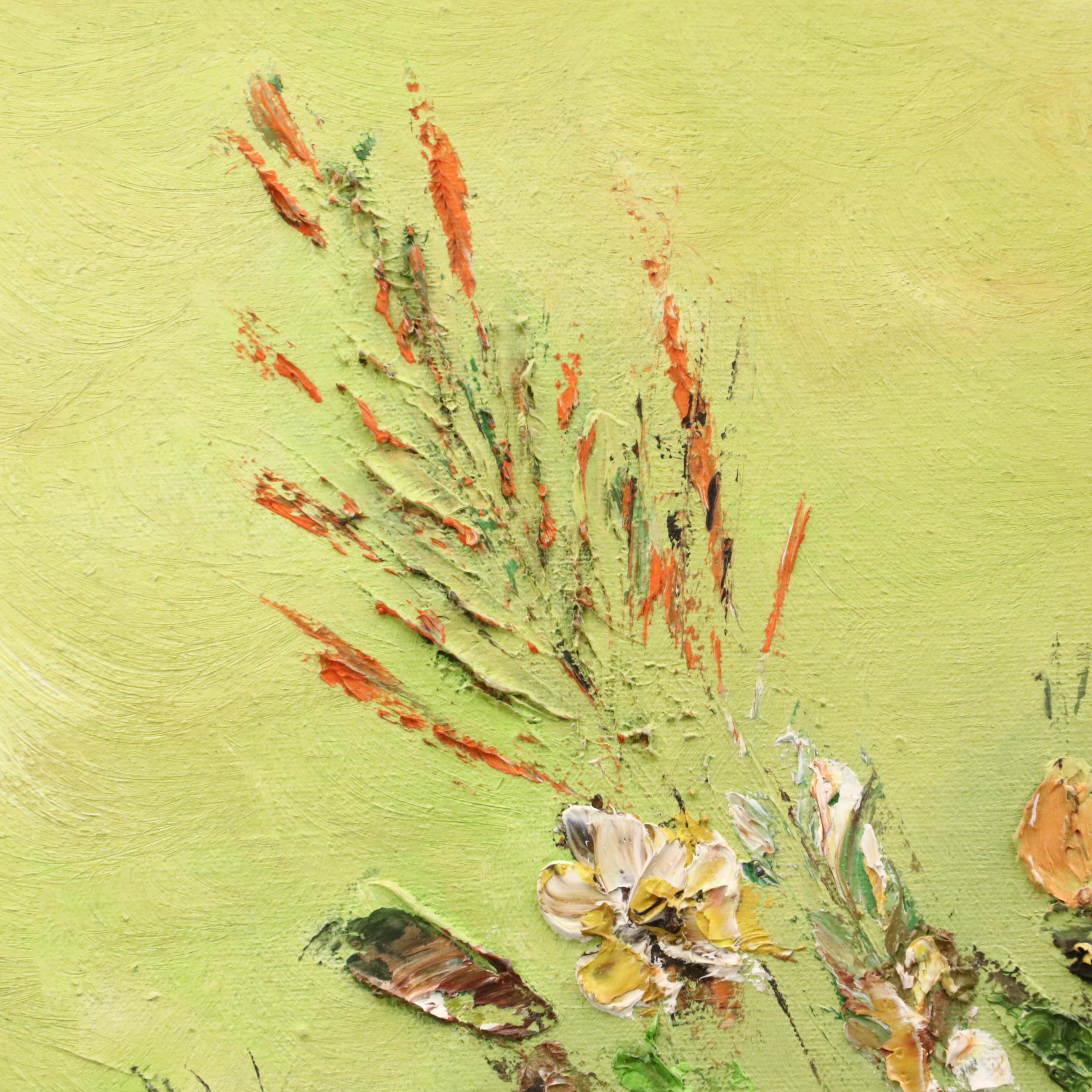 Glenn E. Douthitt Floral Impasto Oil Painting of Roses