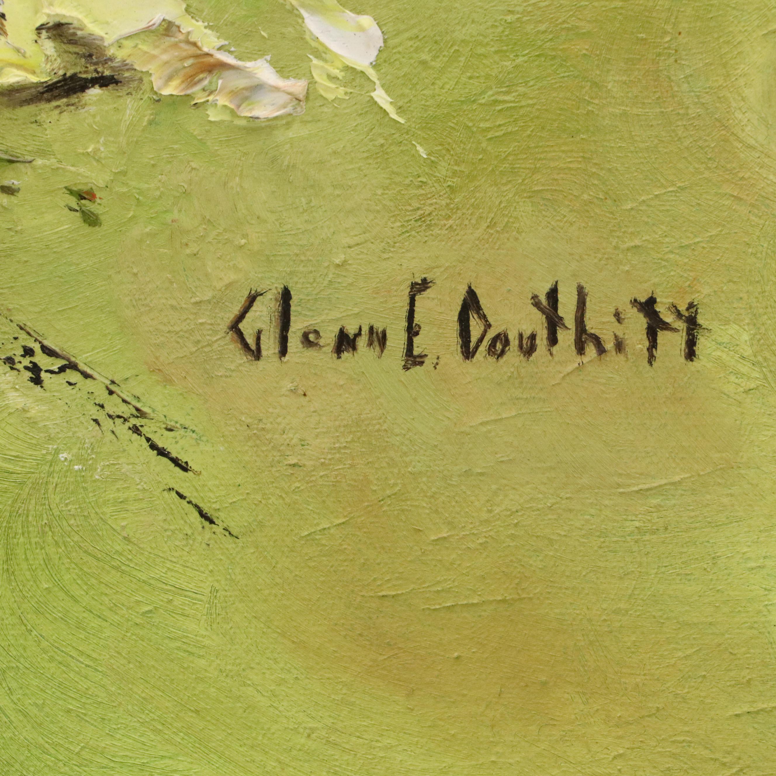 Glenn E. Douthitt Floral Impasto Oil Painting of Roses