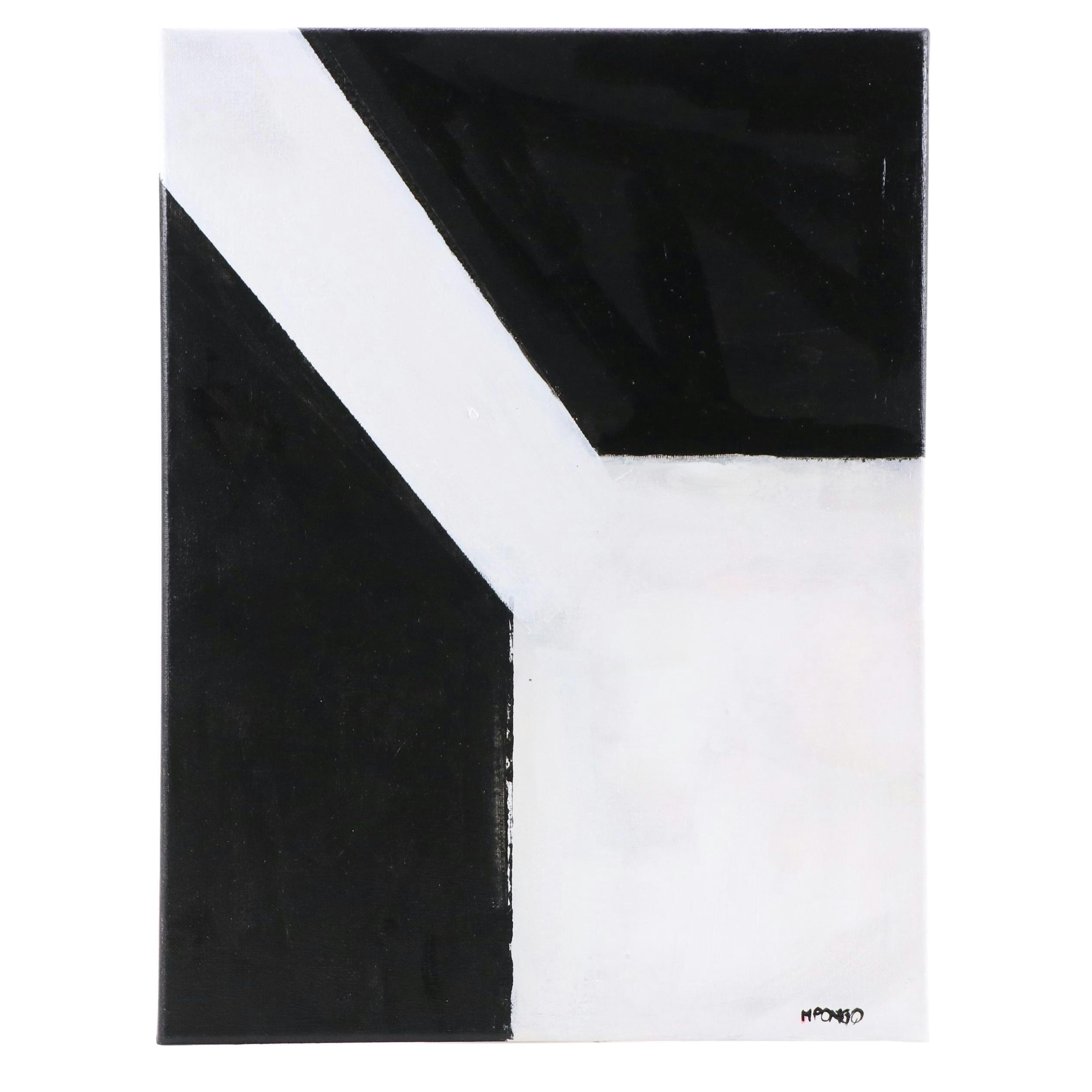 Milagros Pongo Abstract Mixed Media Painting "Detone," 21st Century