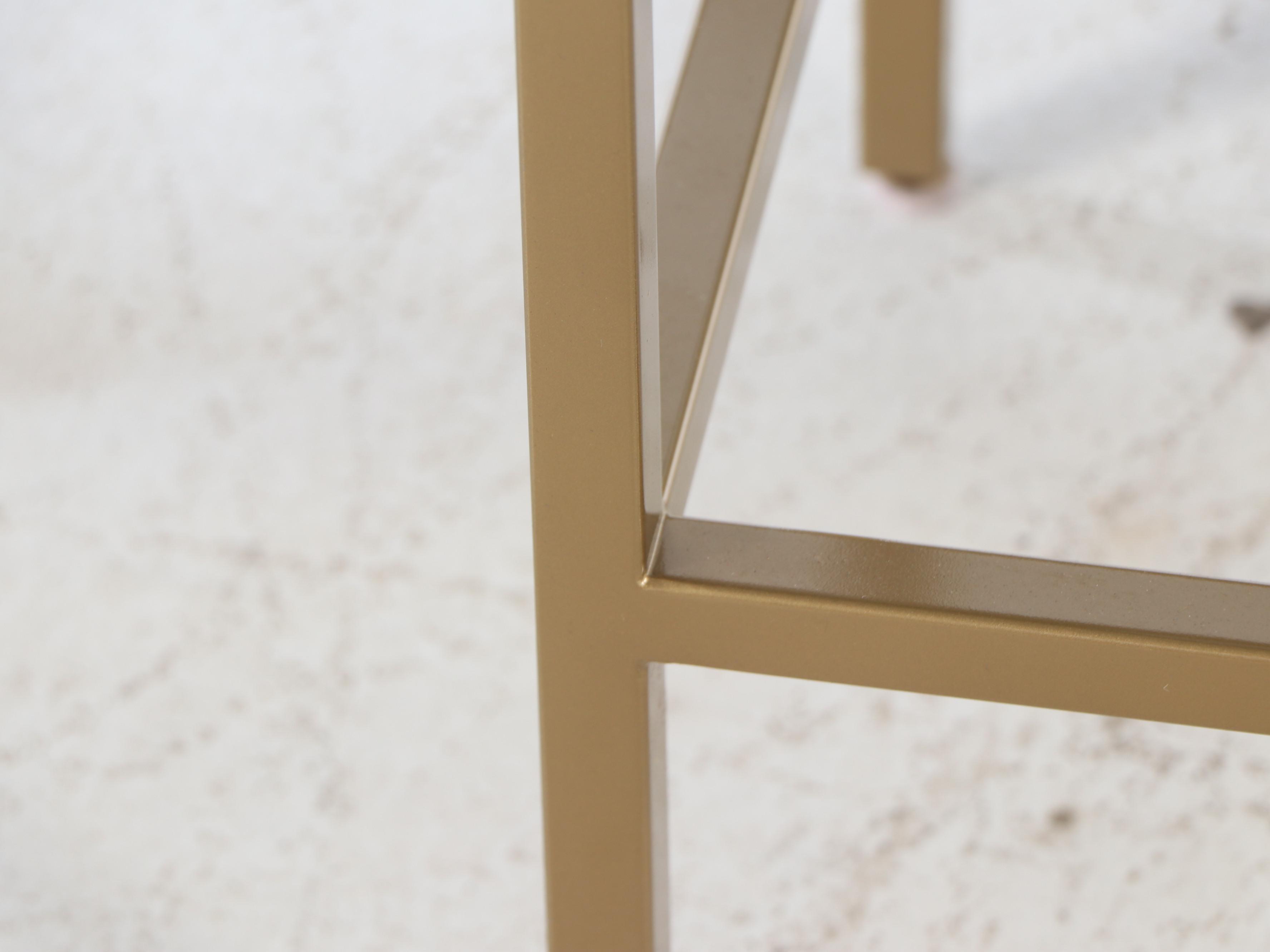 Universal Furniture Contemporary Marble Top Gold Tone Metal Bar with Stools