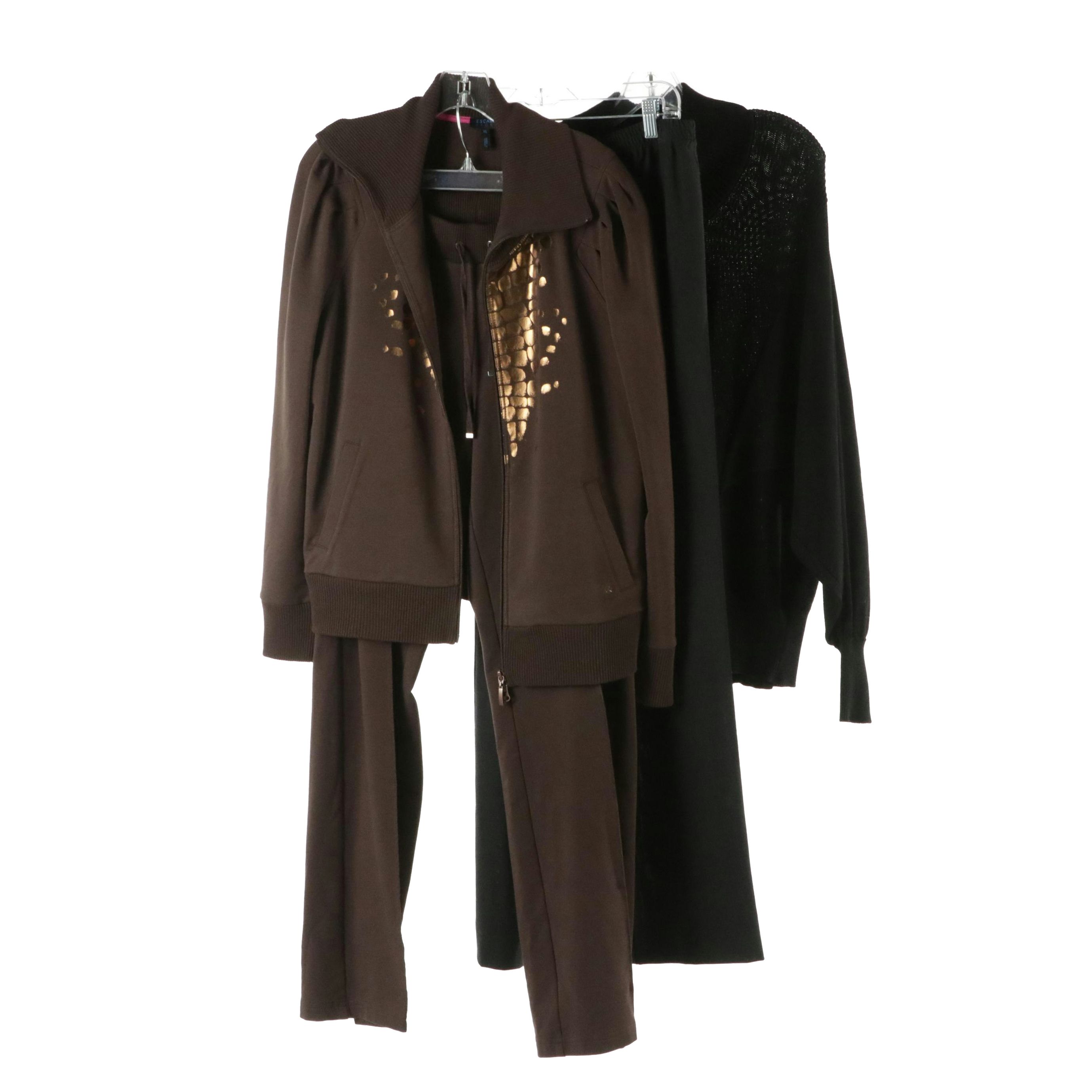 Escada Sport Brown Sweatsuit, Escada Zip-Up Sweater and Eskandar Lounge Pants