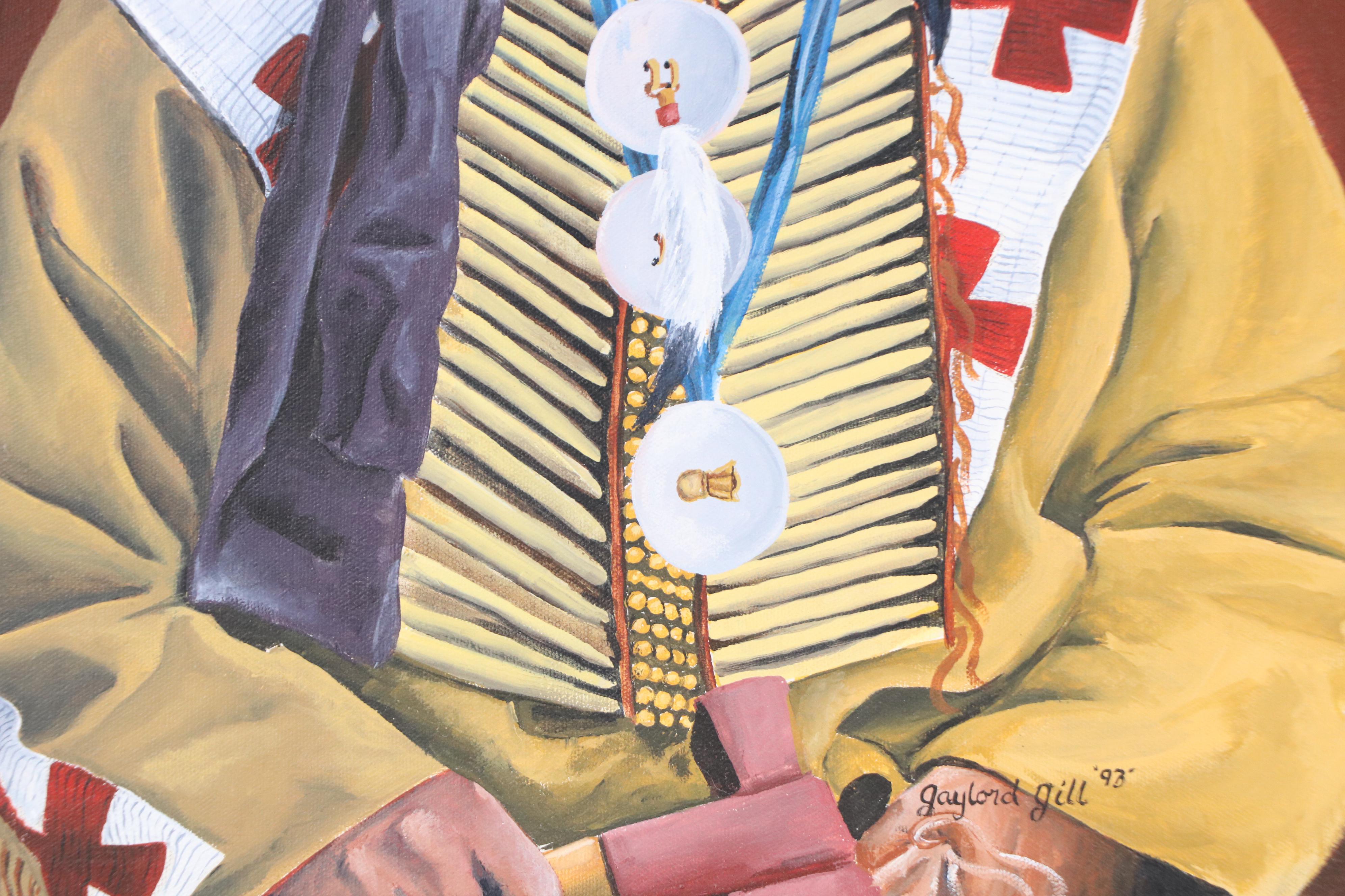 Gaylord Gill Gouache Portrait "Indian Brave," 1998
