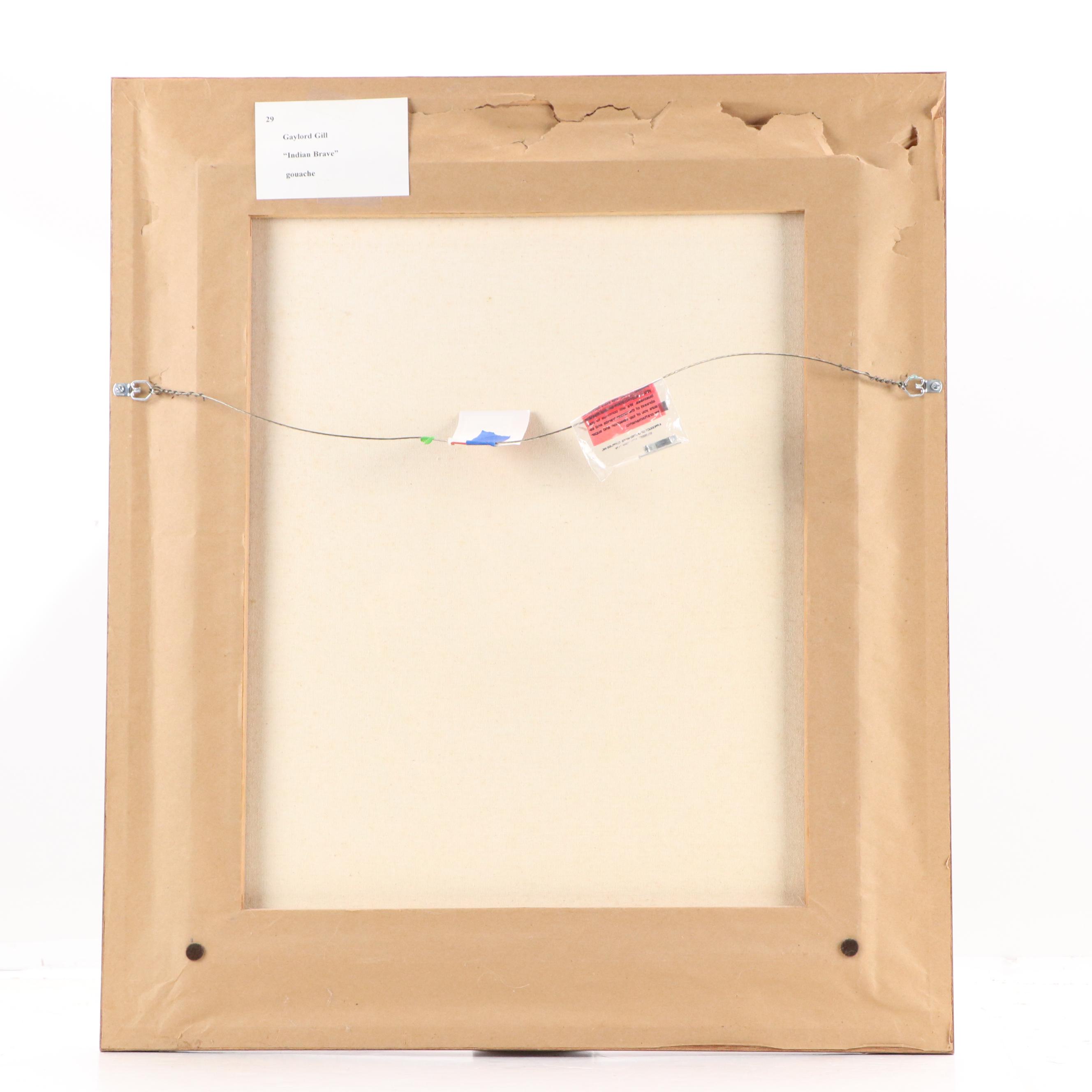 Gaylord Gill Gouache Portrait "Indian Brave," 1998