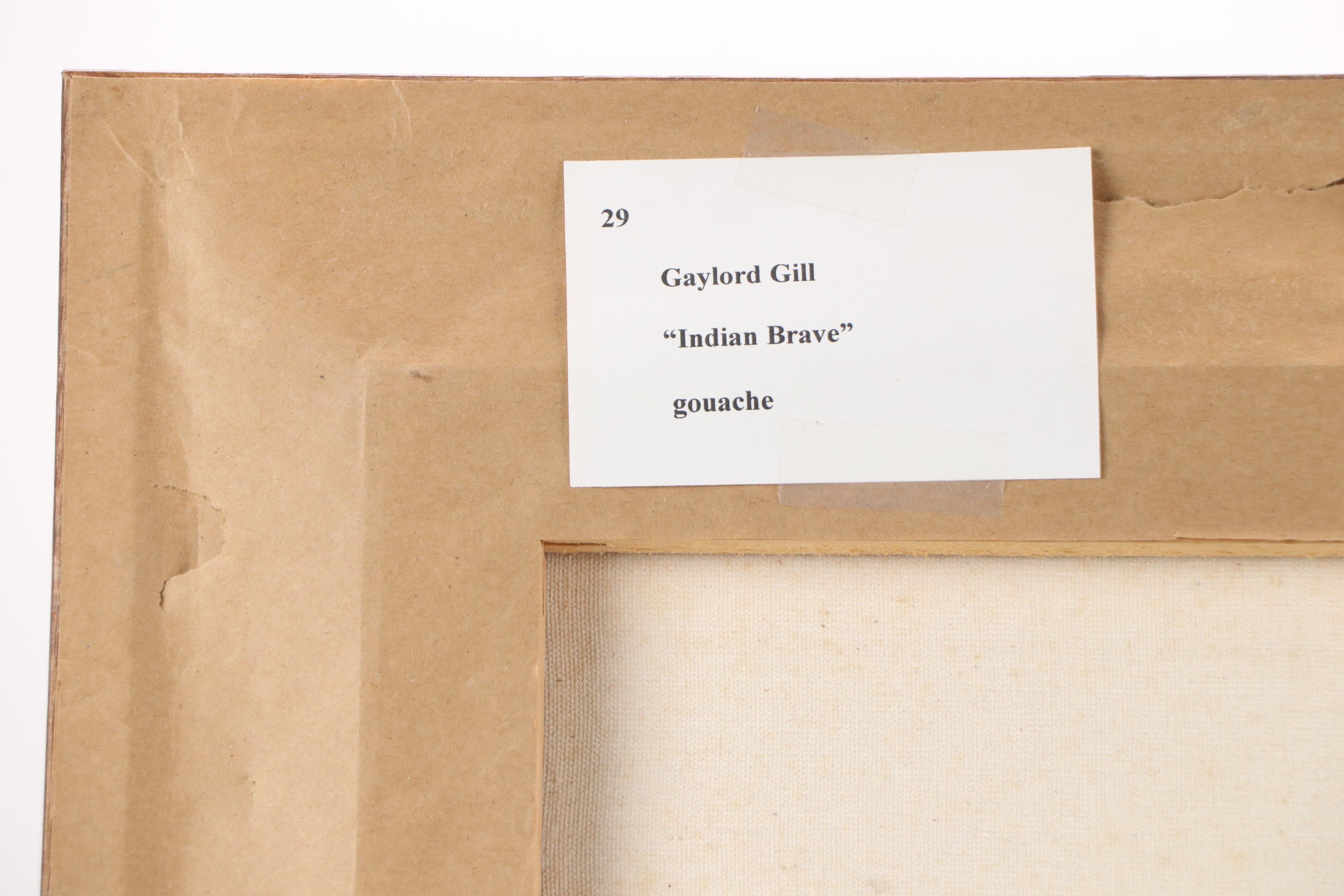 Gaylord Gill Gouache Portrait "Indian Brave," 1998