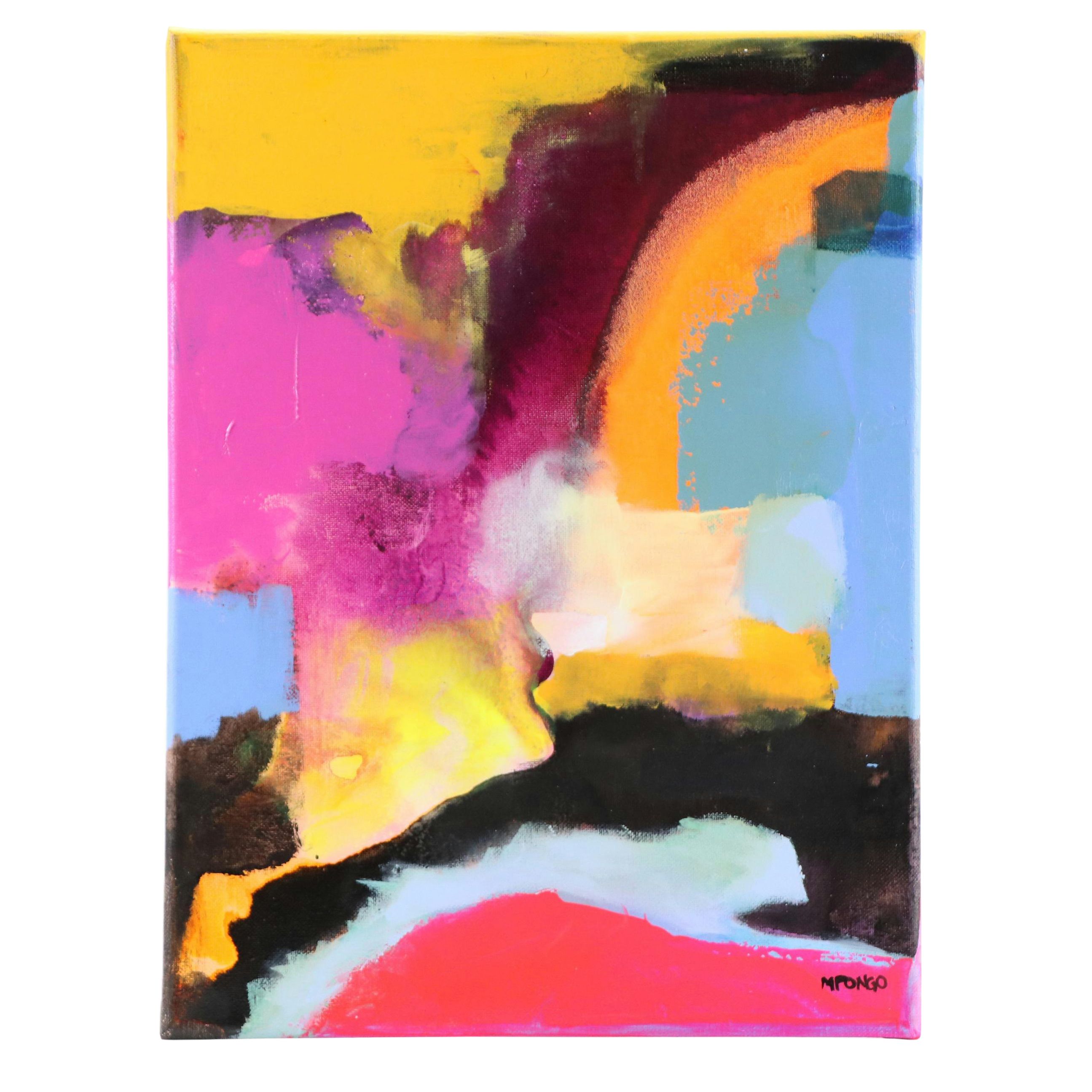 Milagros Pongo Abstract Mixed Media Painting "Samsara," 21st Century