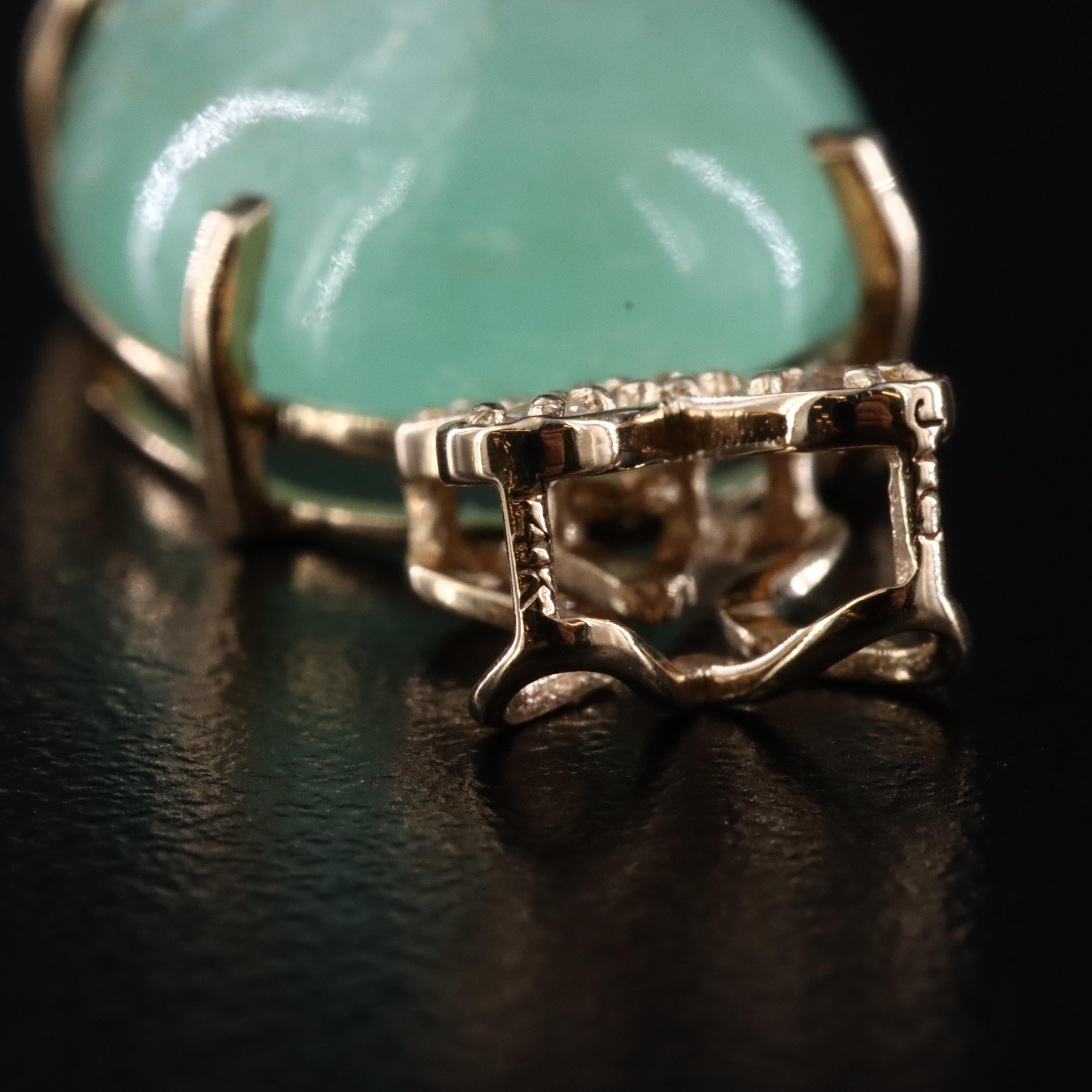 14K 10.83 CT Emerald, White Sapphire and White Topaz Pendant